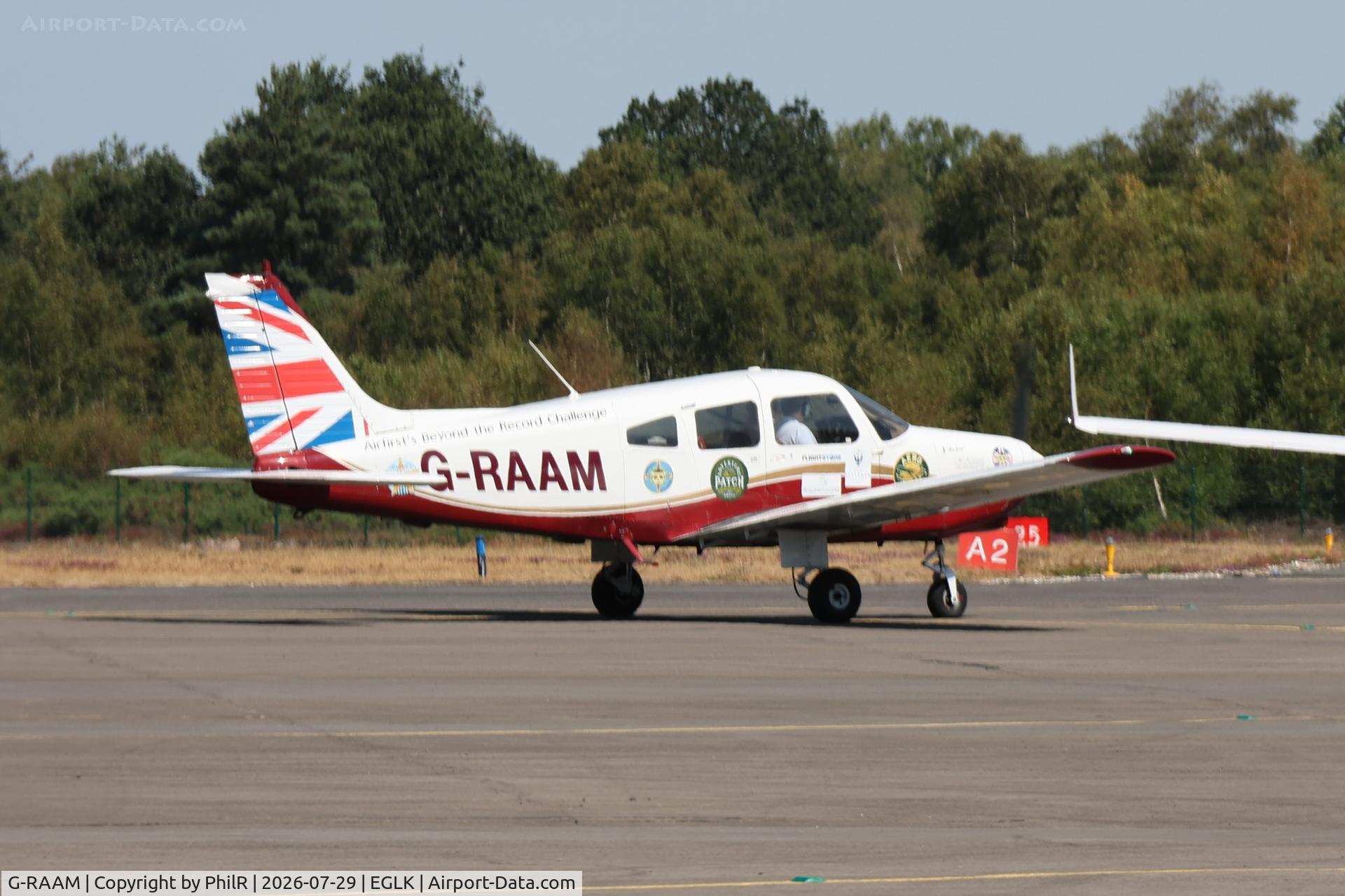 Aircraft G-RAAM, 1980 Piper PA-28-161 Cherokee Warrior II, c/n 28-8016276, G-RAAM 1980 Piper Pa-28 Cherokee Warrior ll Blackbushe, at EGLK, photo by PhilR