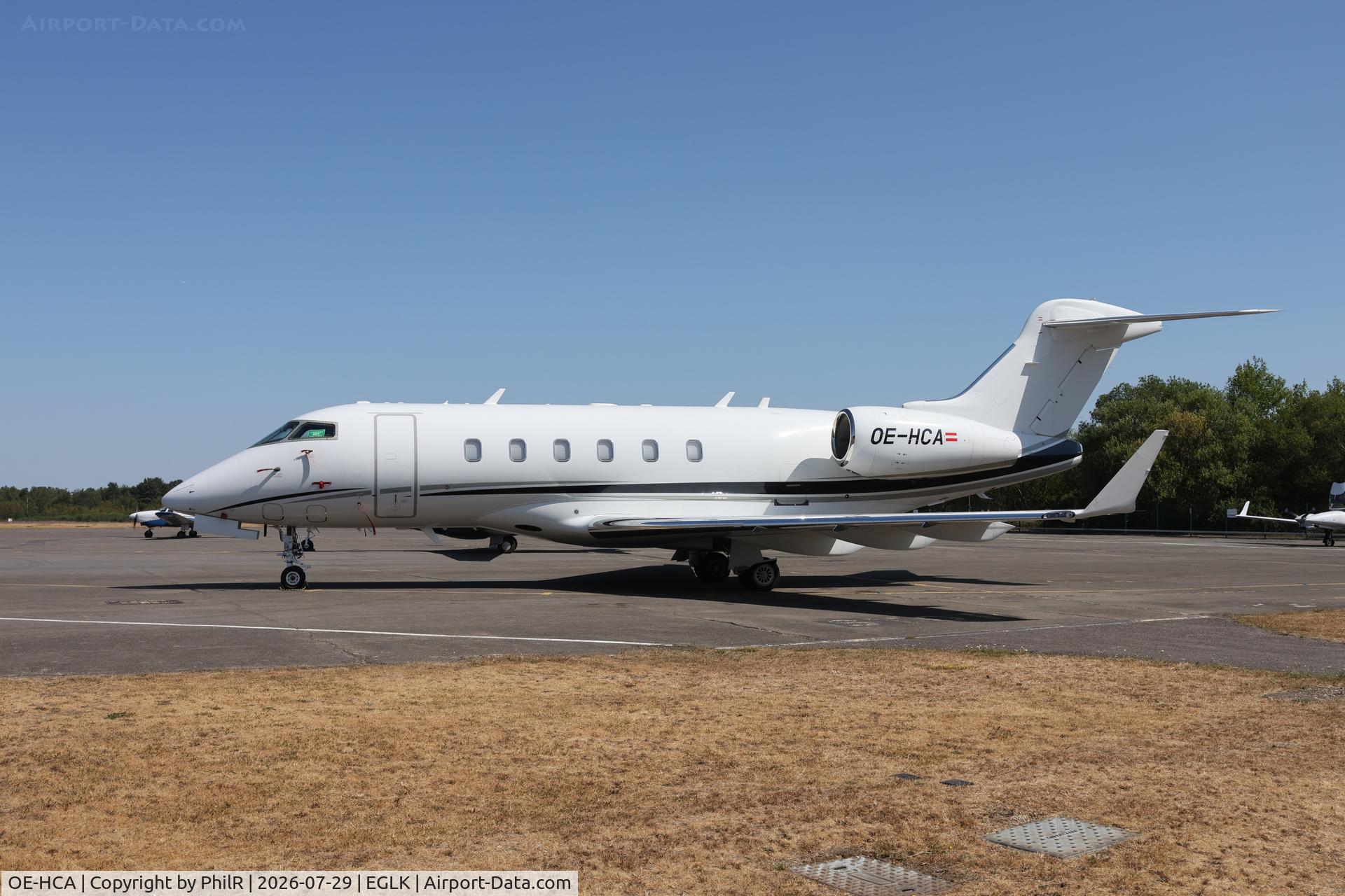 Aircraft OE-HCA, 2009 Bombardier Challenger 300 (BD-100-1A10), c/n 20274, OE-HCA 2010 Bombardier BD-100-1A10 Challenger 300 Blackbushe, at EGLK, photo by PhilR