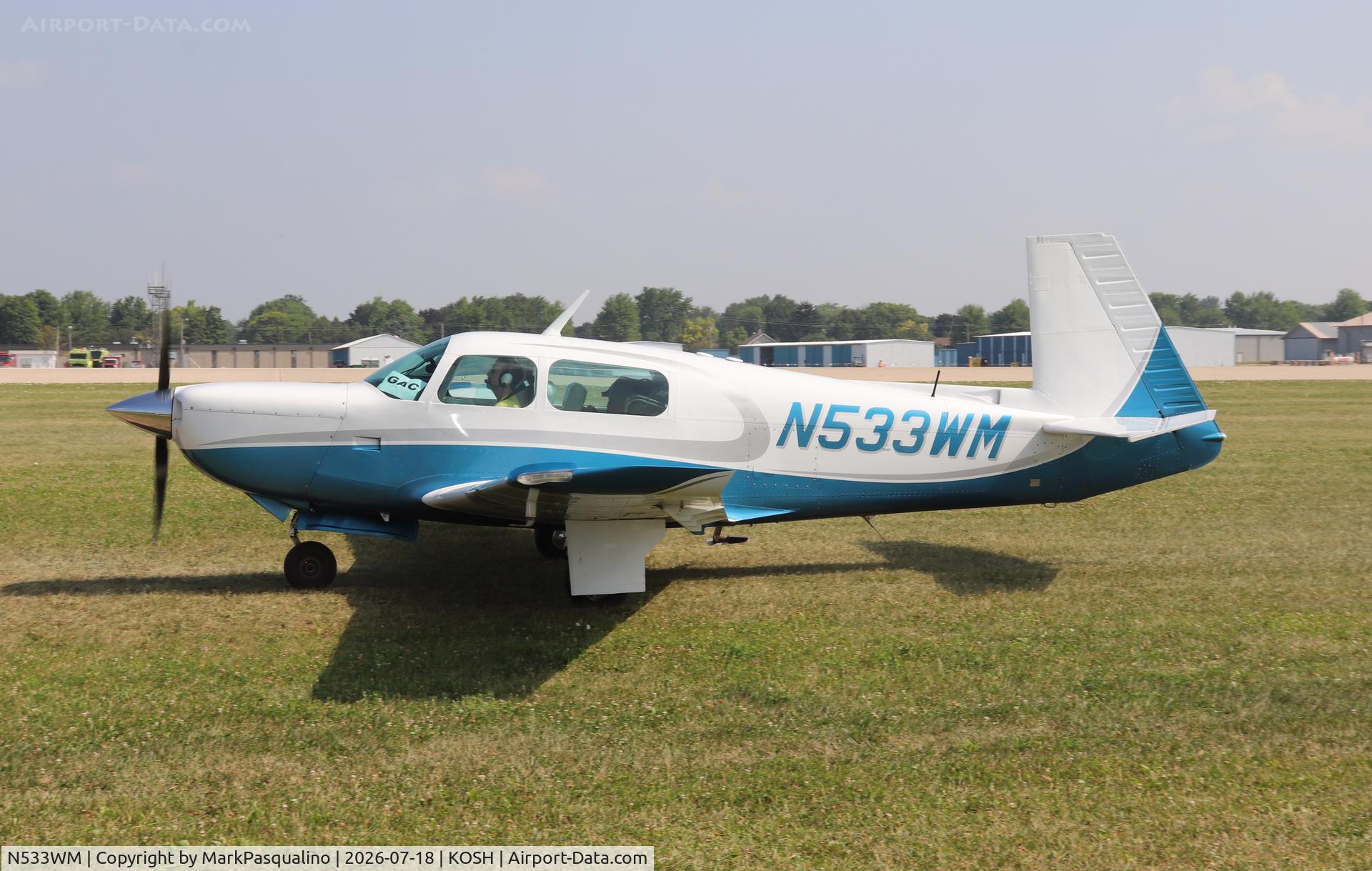 Aircraft N533WM, 1982 Mooney M20K, c/n 25-0700, Mooney M20K, at KOSH, photo by MarkPasqualino