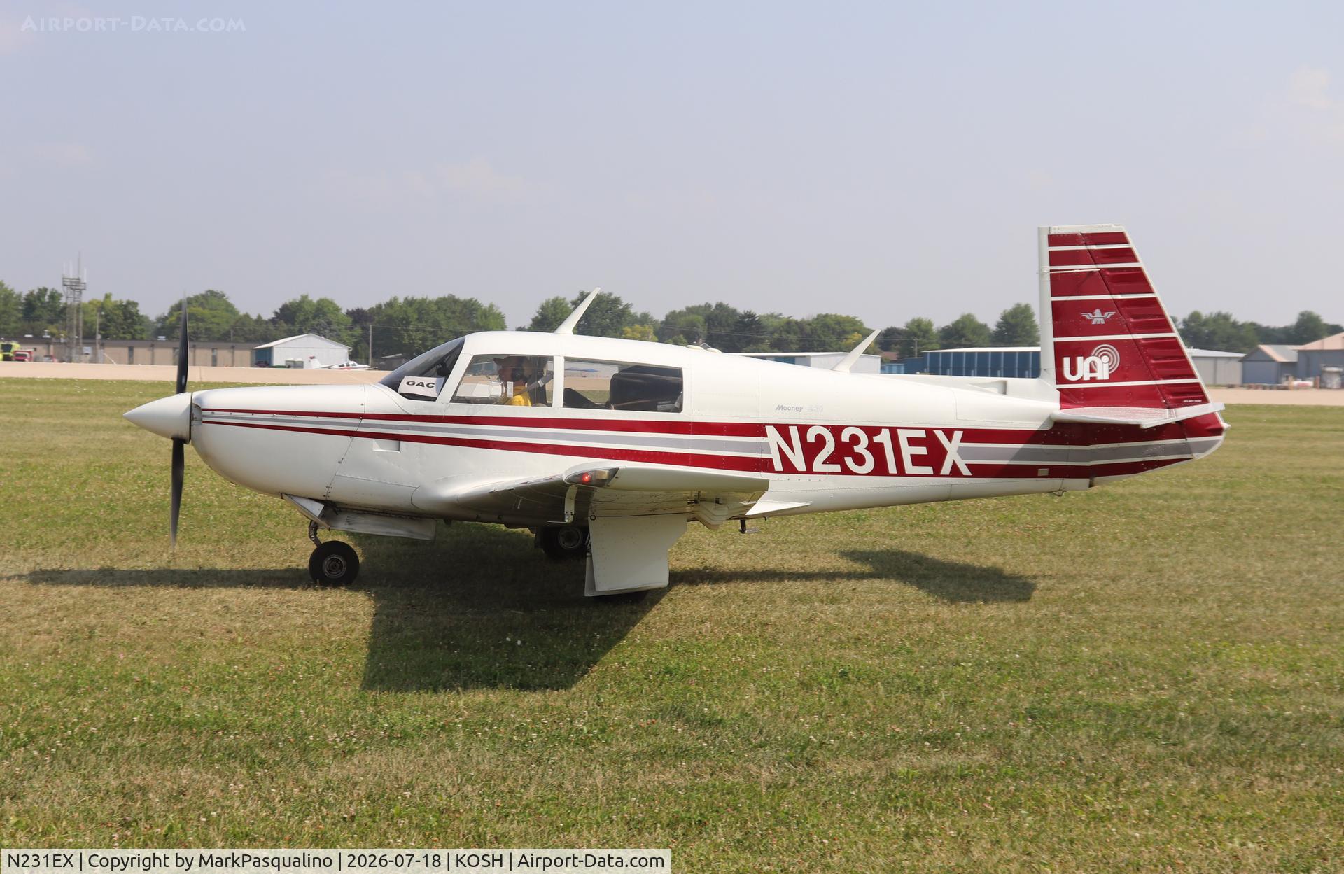 Aircraft N231EX, 1979 Mooney M20K, c/n 25-0204, Mooney M20K, at KOSH, photo by MarkPasqualino