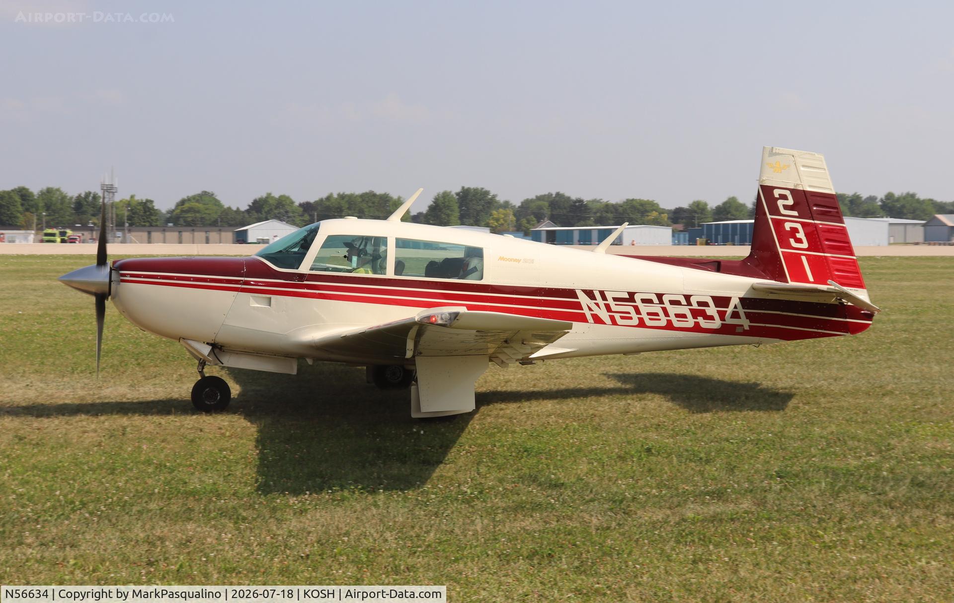Aircraft N56634, 1983 Mooney M20K, c/n 25-0764, Mooney M20K, at KOSH, photo by MarkPasqualino