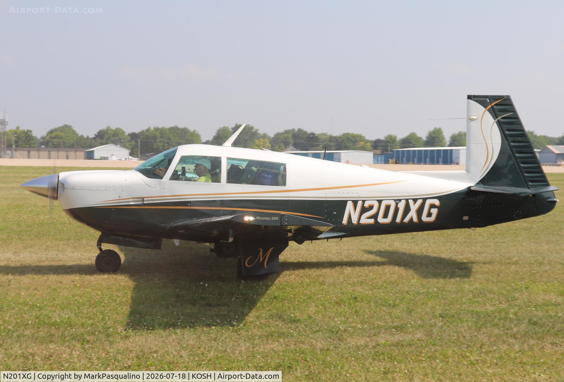 Aircraft N201XG, 1978 Mooney M20J 201, c/n 24-0490, Mooney M20J, at KOSH, photo by MarkPasqualino