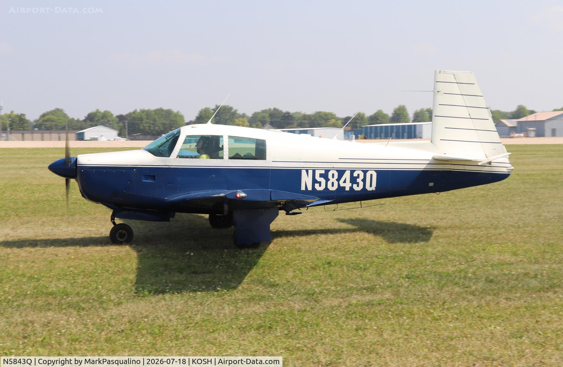 Aircraft N5843Q, 1965 Mooney M20E, c/n 787, Mooney M20E, at KOSH, photo by MarkPasqualino