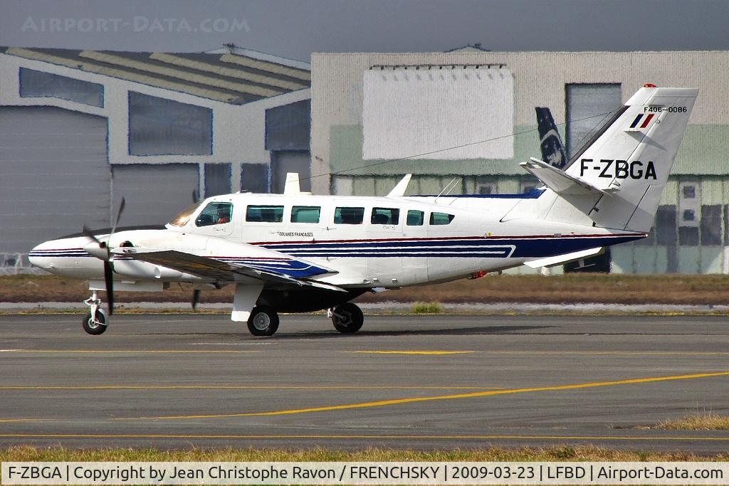 Aircraft F-ZBGA, Reims Cessna F406 Vigilant, c/n F406-0086, France Douanes, at LFBD, photo by Jean Christophe Ravon / FRENCHSKY