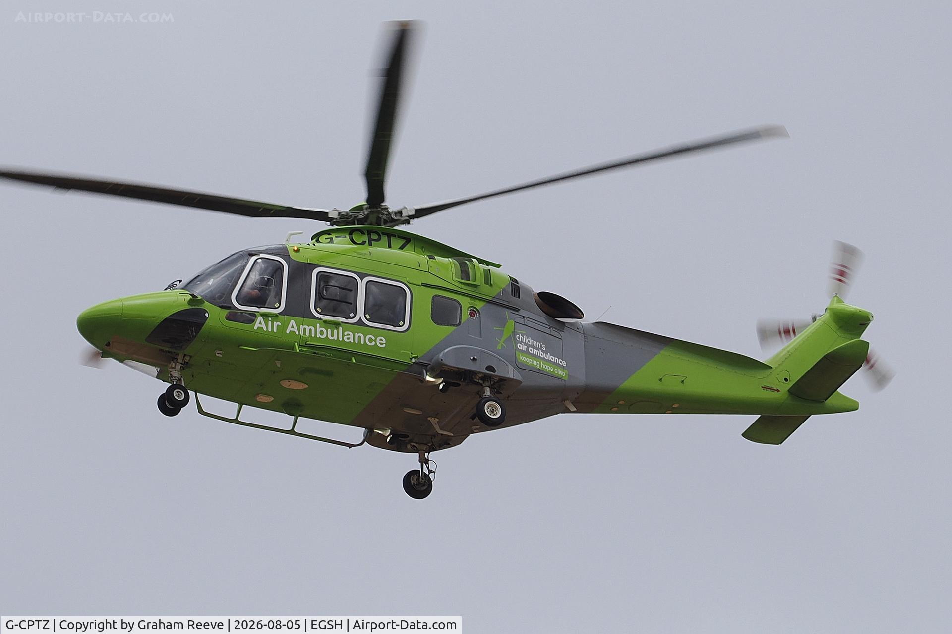 Aircraft G-CPTZ, 2017 Leonardo AW-169, c/n 69043, Landing at Norwich., at EGSH, photo by Graham Reeve