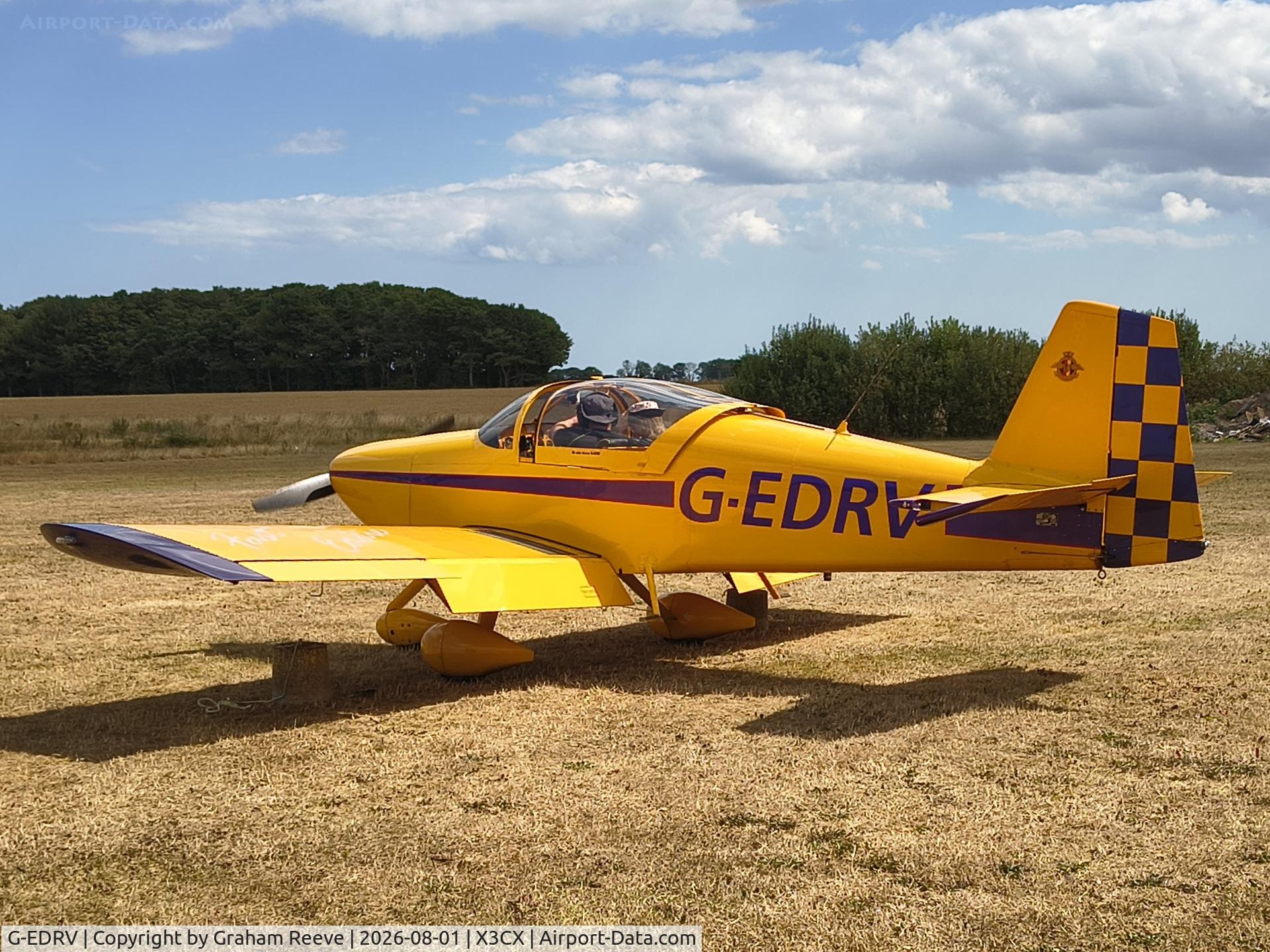Aircraft G-EDRV, 2004 Vans RV-6A, c/n PFA 181A-13451, Departing from Northrepps., at X3CX, photo by Graham Reeve