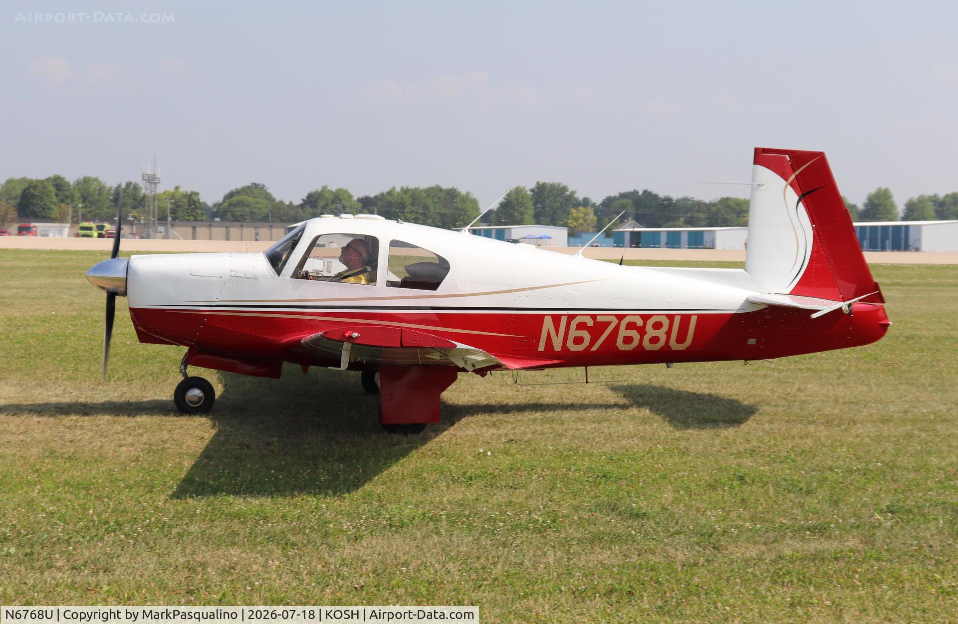 Aircraft N6768U, 1963 Mooney M20C Ranger, c/n 2490, Mooney M20C, at KOSH, photo by MarkPasqualino