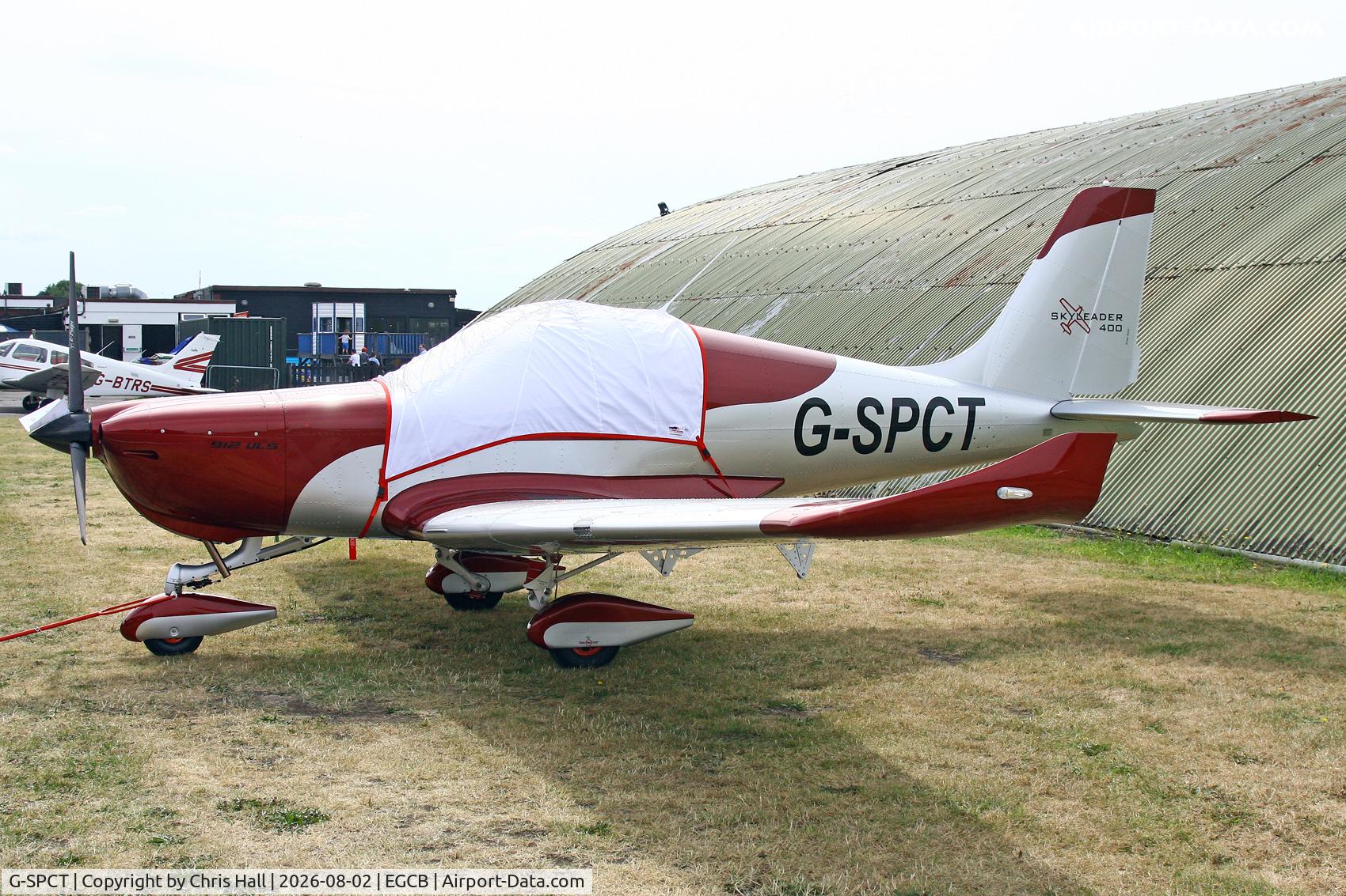 Aircraft G-SPCT, 2026 Jihlavan Skyleader 400, c/n 4 376 425 F, Barton 02/08/26, at EGCB, photo by Chris Hall