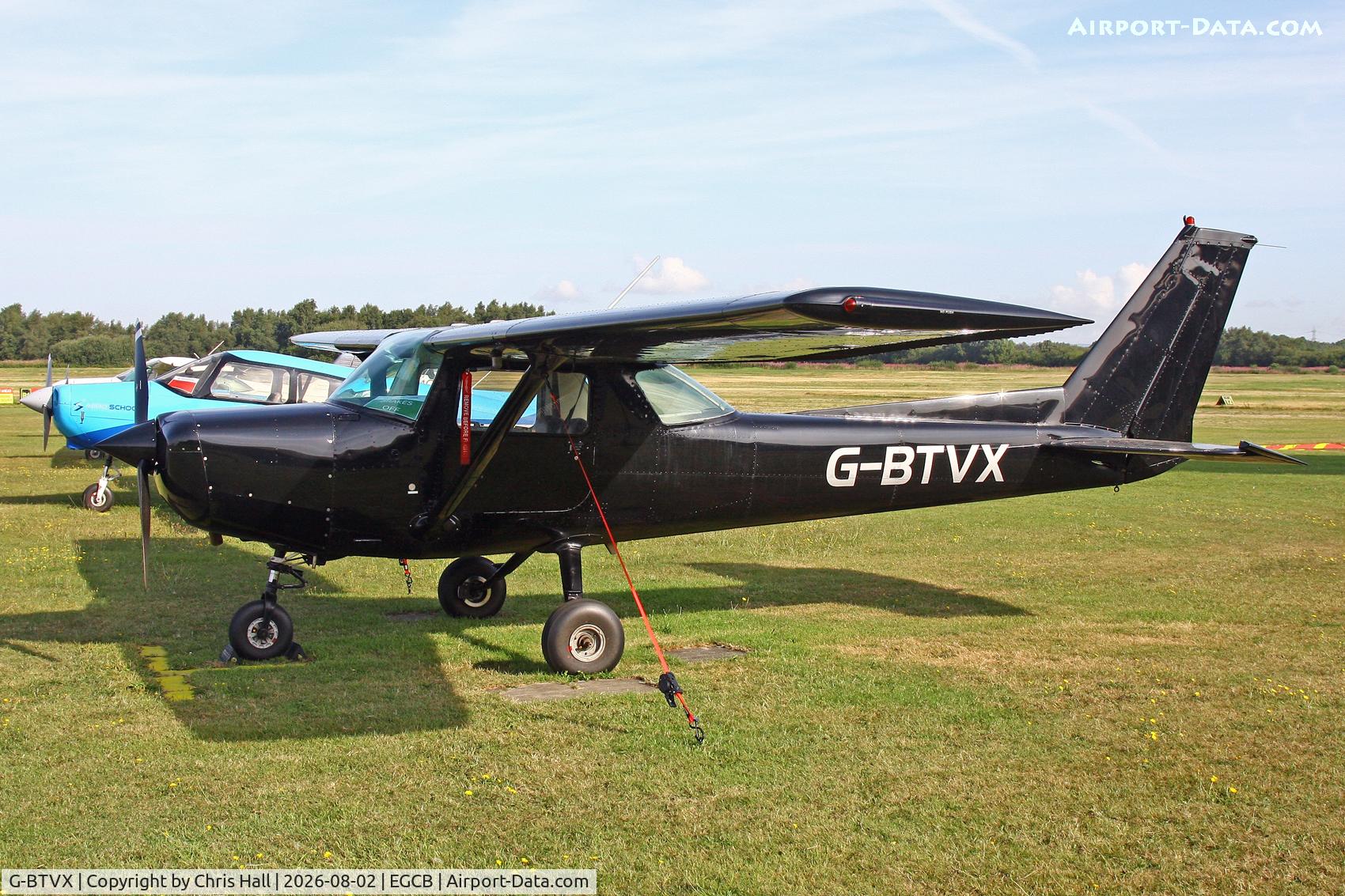 Aircraft G-BTVX, 1979 Cessna 152, c/n 152-83375, Barton 02/08/26, at EGCB, photo by Chris Hall