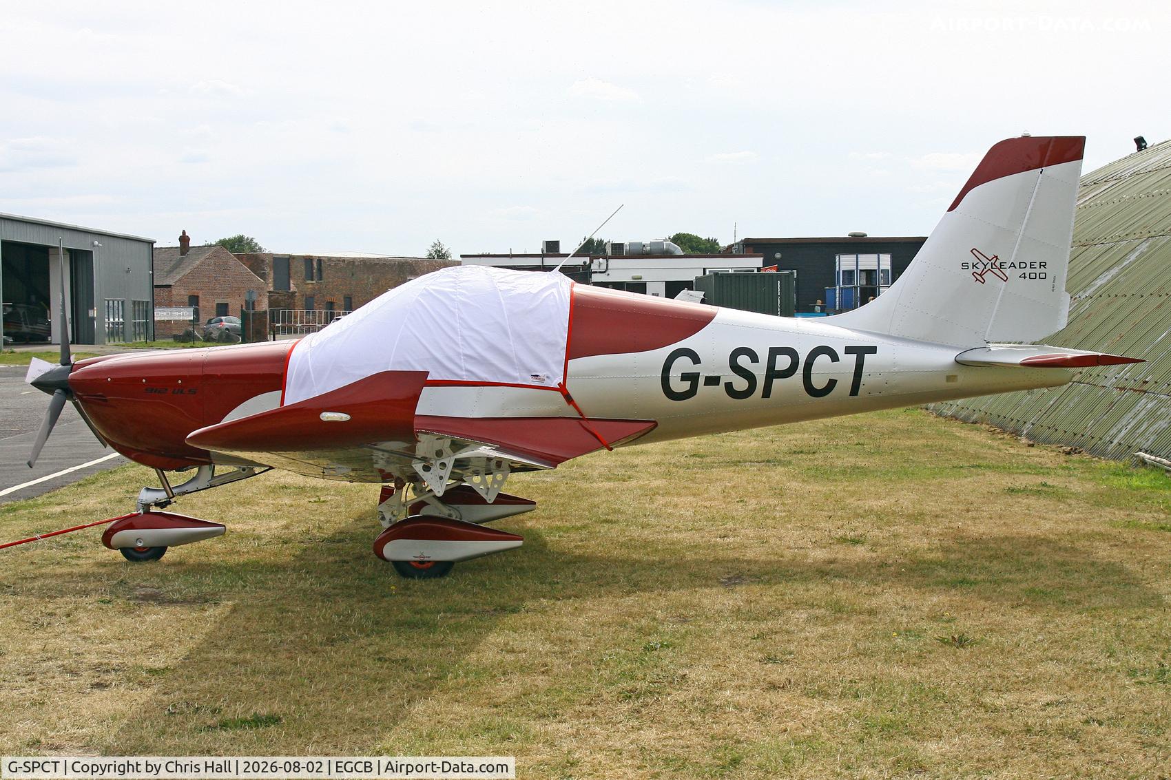 Aircraft G-SPCT, 2026 Jihlavan Skyleader 400, c/n 4 376 425 F, Barton 02/08/26, at EGCB, photo by Chris Hall