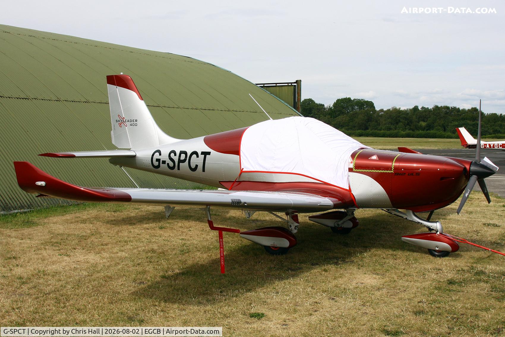 Aircraft G-SPCT, 2026 Jihlavan Skyleader 400, c/n 4 376 425 F, Barton 02/08/26, at EGCB, photo by Chris Hall