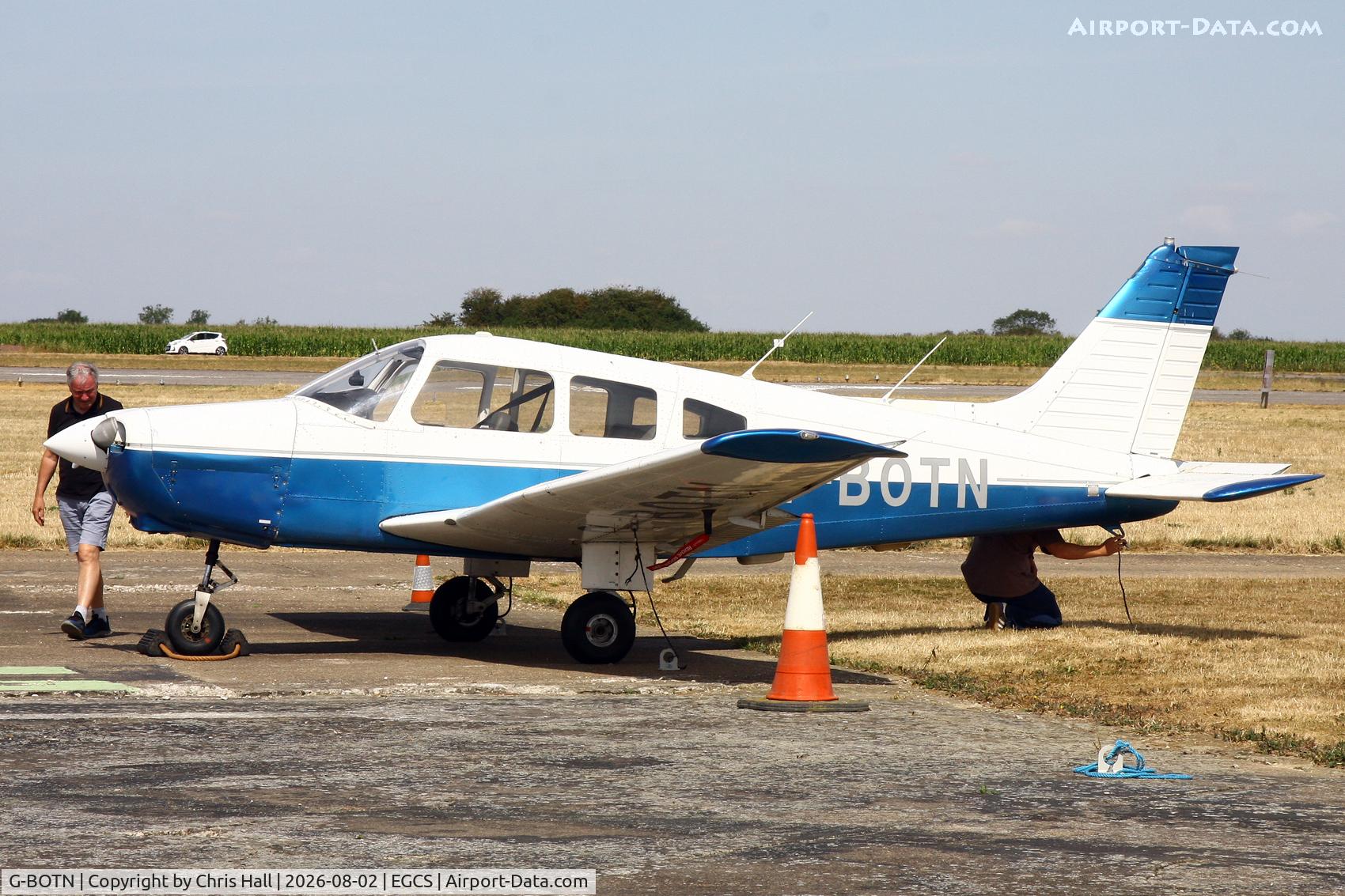 Aircraft G-BOTN, 1979 Piper PA-28-161 Cherokee Warrior II, c/n 28-7916261, Sturgate 02/08/26, at EGCS, photo by Chris Hall