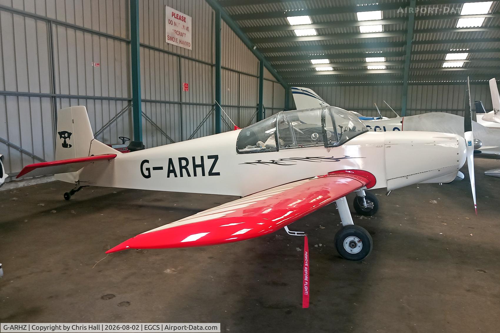Aircraft G-ARHZ, 1961 Rollason Druine D-62 Condor, c/n PFA 247, Sturgate 02/08/26, at EGCS, photo by Chris Hall