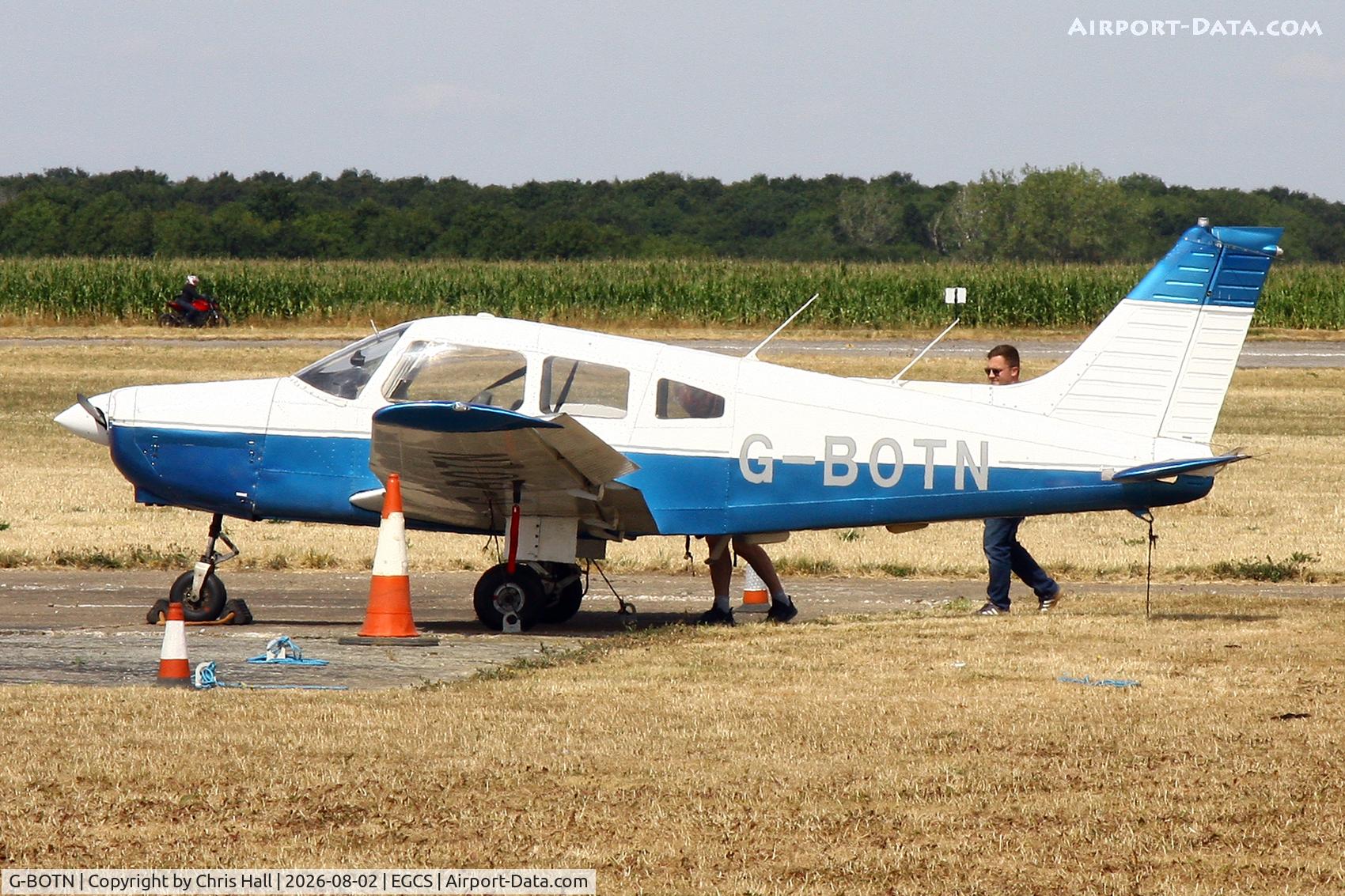 Aircraft G-BOTN, 1979 Piper PA-28-161 Cherokee Warrior II, c/n 28-7916261, Sturgate 02/08/26, at EGCS, photo by Chris Hall