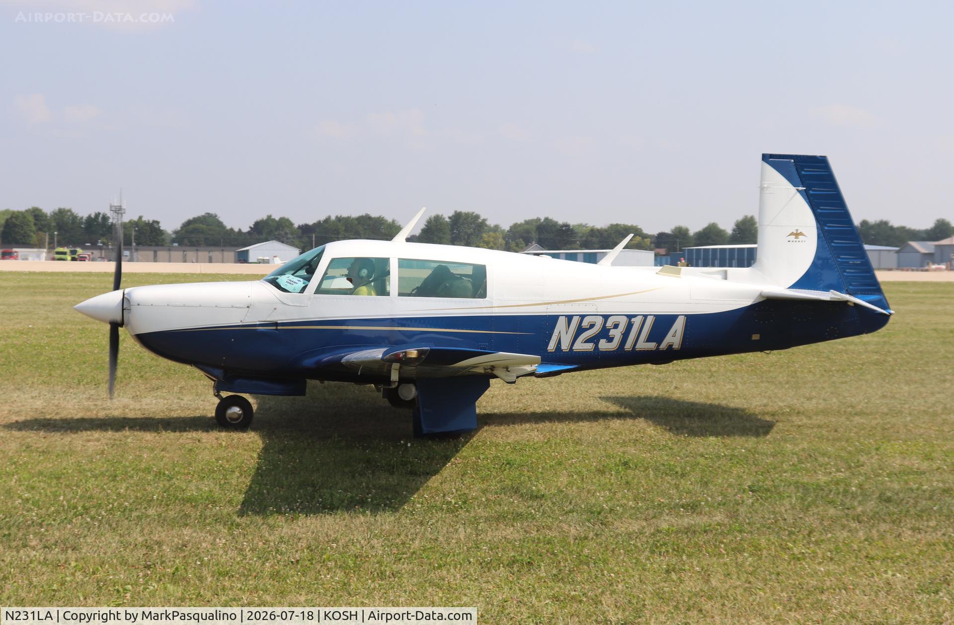 Aircraft N231LA, 1978 Mooney M20K, c/n 25-0014, Mooney M20K, at KOSH, photo by MarkPasqualino