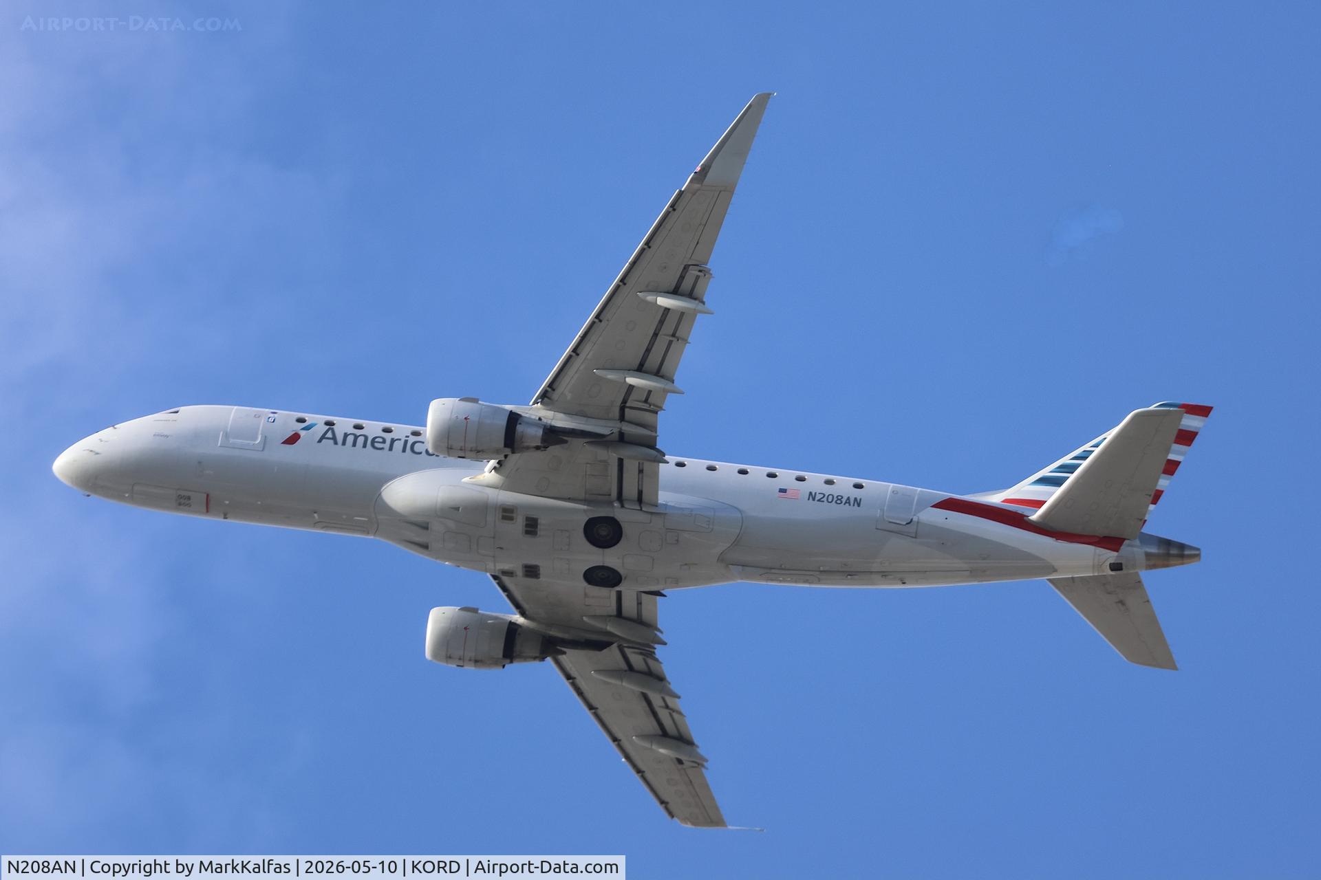 Aircraft N208AN, 2015 Embraer 175LR (ERJ-170-200LR), c/n 17000494, E75L Envoy / American Eagle Embraer 175LR, N208AN departing 28R KORD, at KORD, photo by MarkKalfas