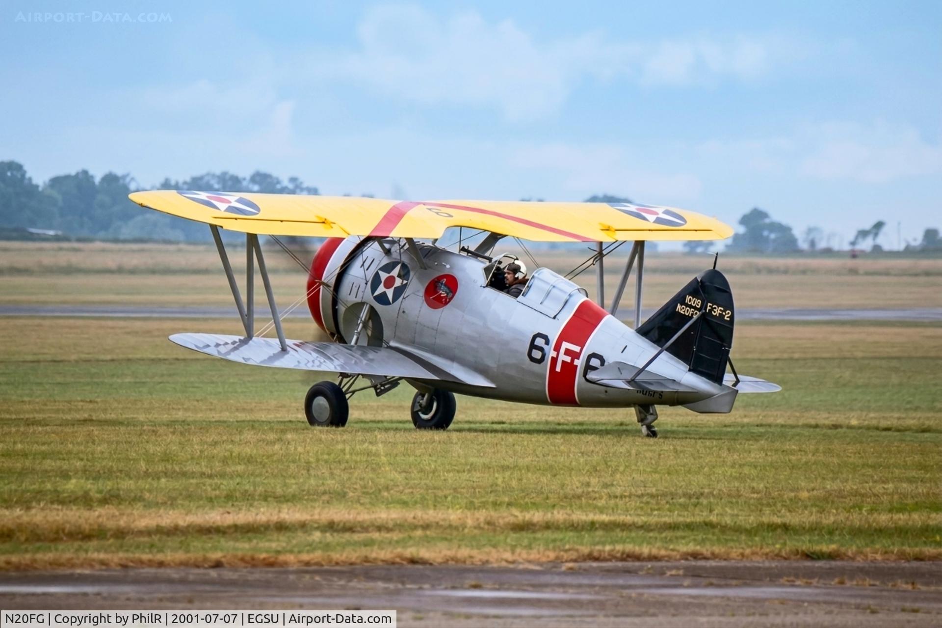 Aircraft N20FG, 1938 Grumman F3F-2, c/n 1033, N20FG 1938 Grumman F-3F USN Duxford Flying Legends, at EGSU, photo by PhilR