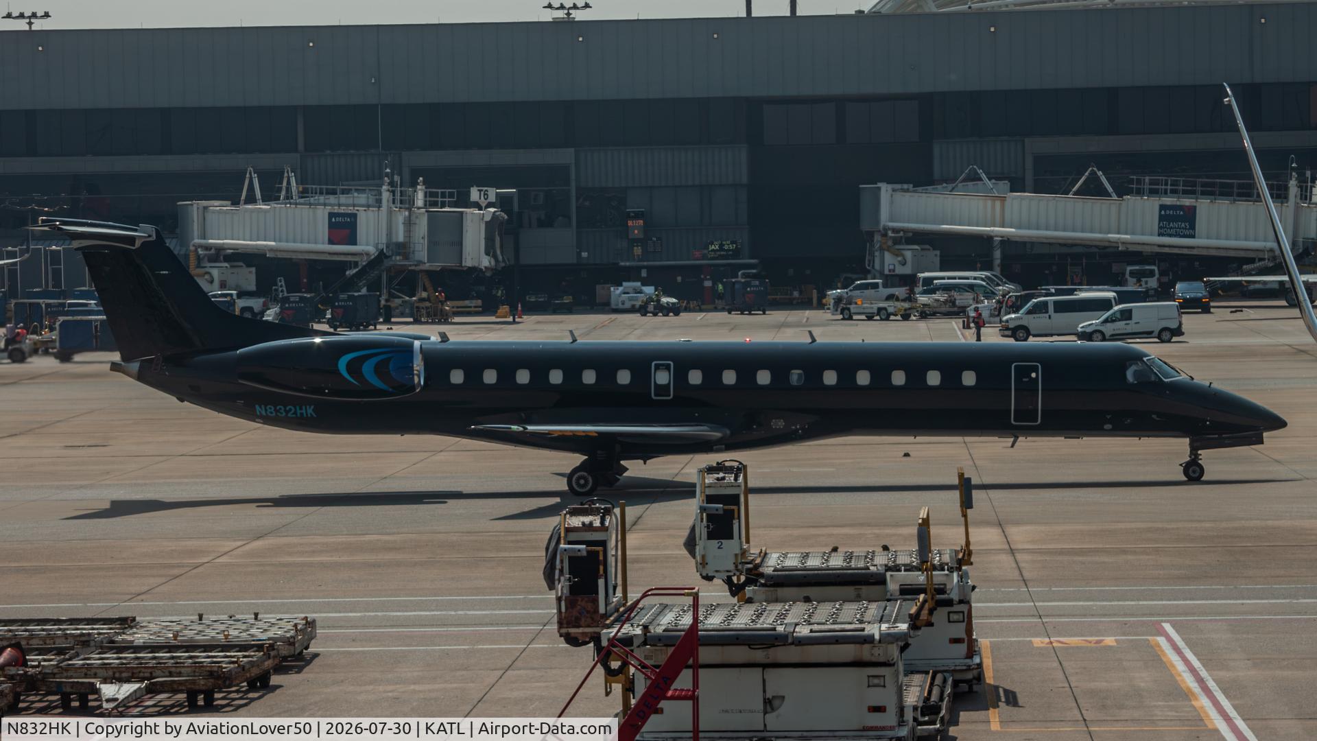 Aircraft N832HK, 2003 Embraer ERJ-145LR (EMB-145LR), c/n 145771, Key Lime Air ERJ-145, at KATL, photo by AviationLover50