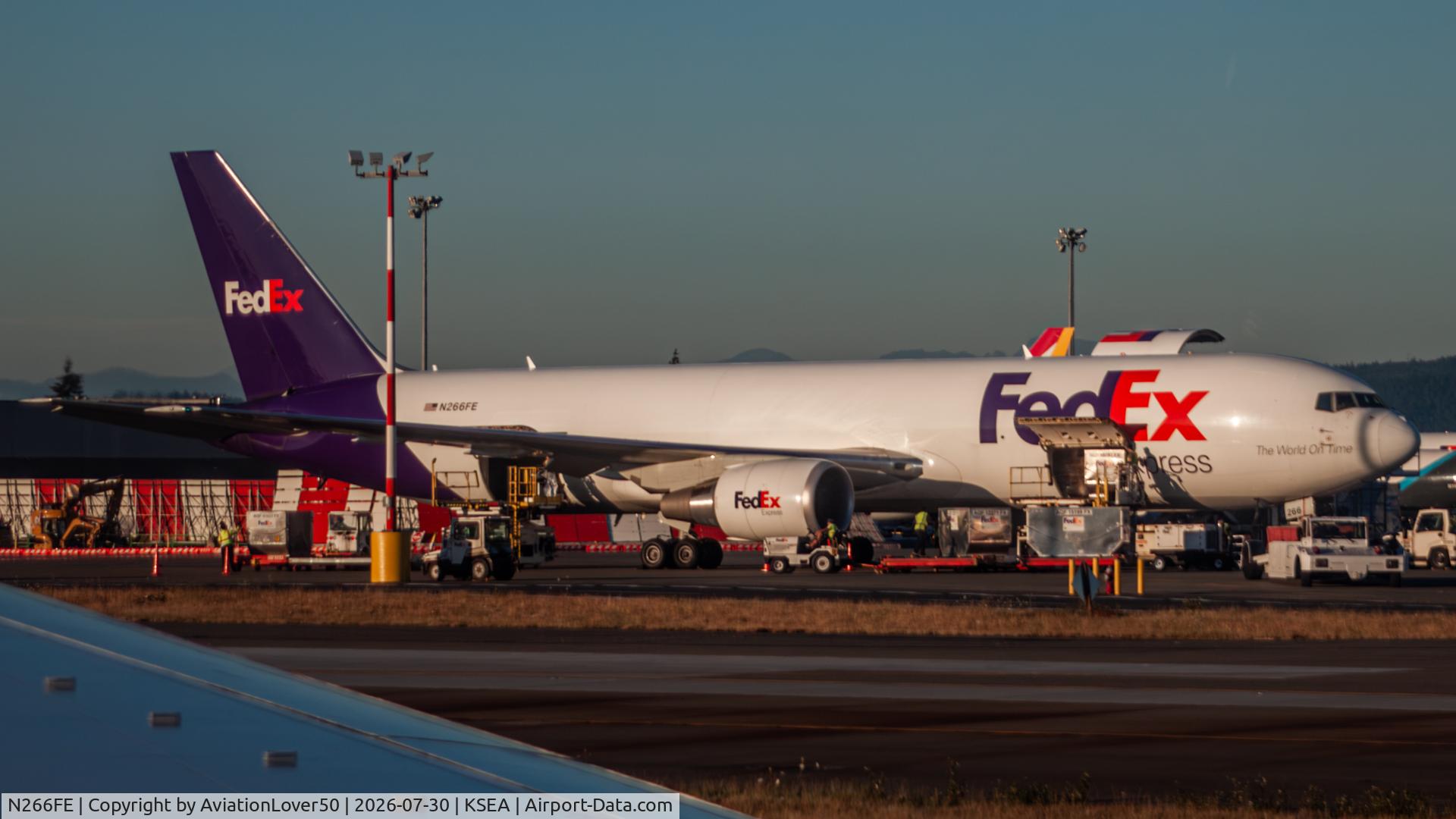 Aircraft N266FE, 2022 Boeing 767-300F, c/n 66867 l/n 1266, FedEx 763F, at KSEA, photo by AviationLover50