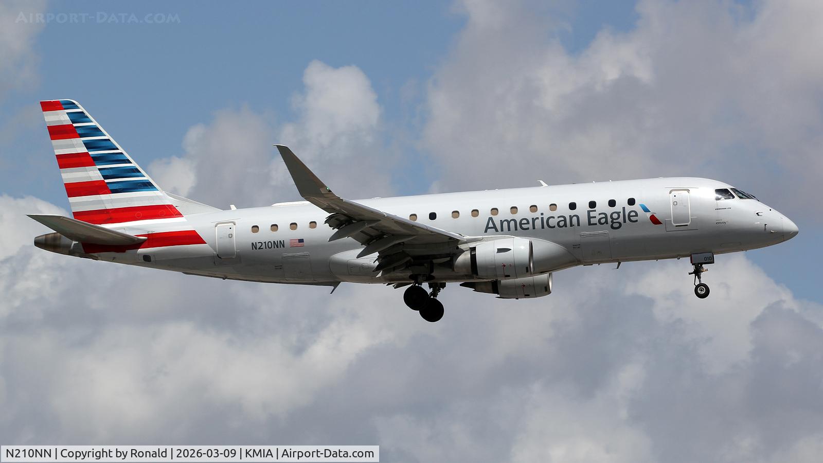 Aircraft N210NN, 2015 Embraer 175LR (ERJ-170-200LR), c/n 17000500, at mia, at KMIA, photo by Ronald