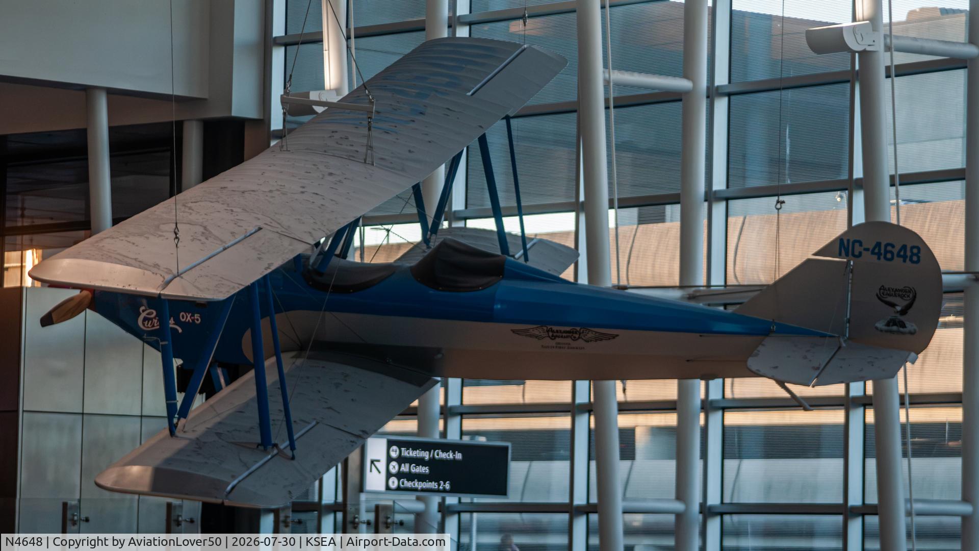 Aircraft N4648, 1928 Alexander Eaglerock Combo-Wing, c/n 469, Eaglerock A-14, at KSEA, photo by AviationLover50