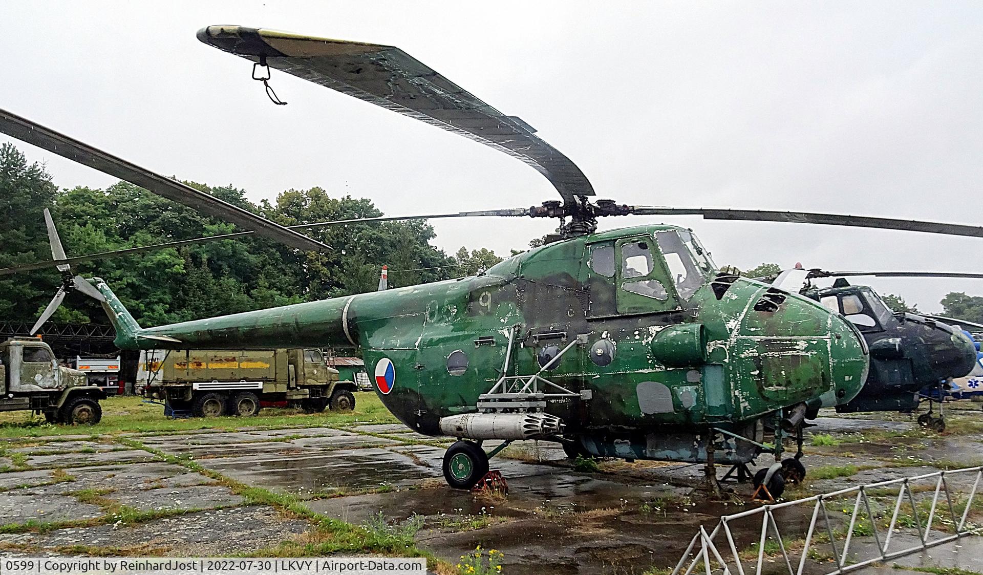 Aircraft 0599, Mil Mi-4 Hound, c/n Not found 0599, With rockets on both sides at the Vyskoch Aviation Museum, Czech Republic, at LKVY, photo by ReinhardJost