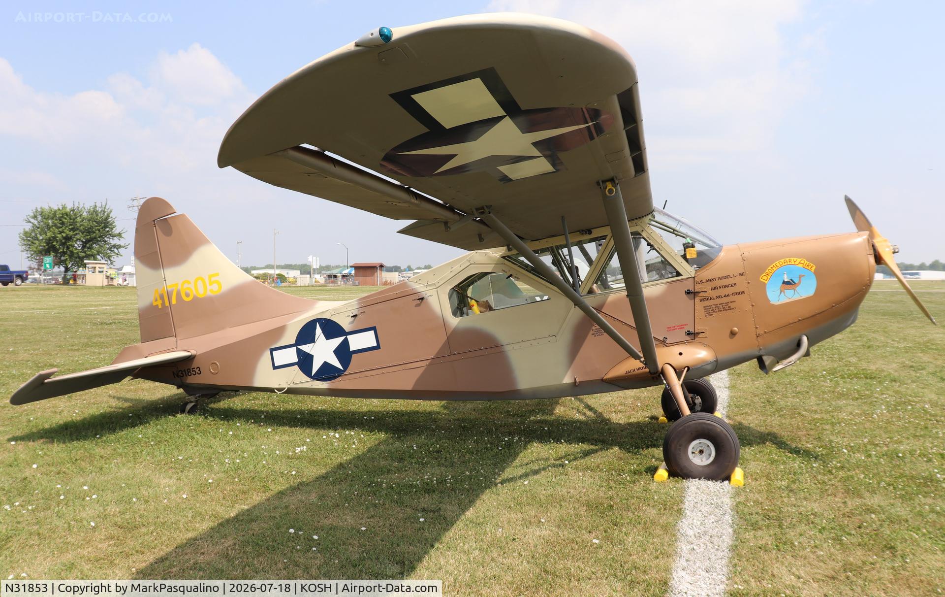 Aircraft N31853, 1945 Stinson L-5E Sentinel, c/n 44-17605, Stinson L-5E, at KOSH, photo by MarkPasqualino