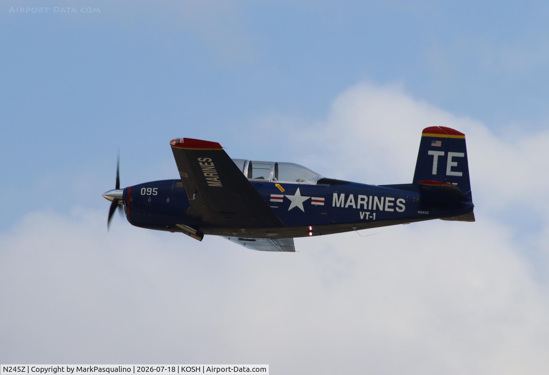 Aircraft N245Z, 1957 Beech T-34B, c/n 144095, Beech T-34B, at KOSH, photo by MarkPasqualino