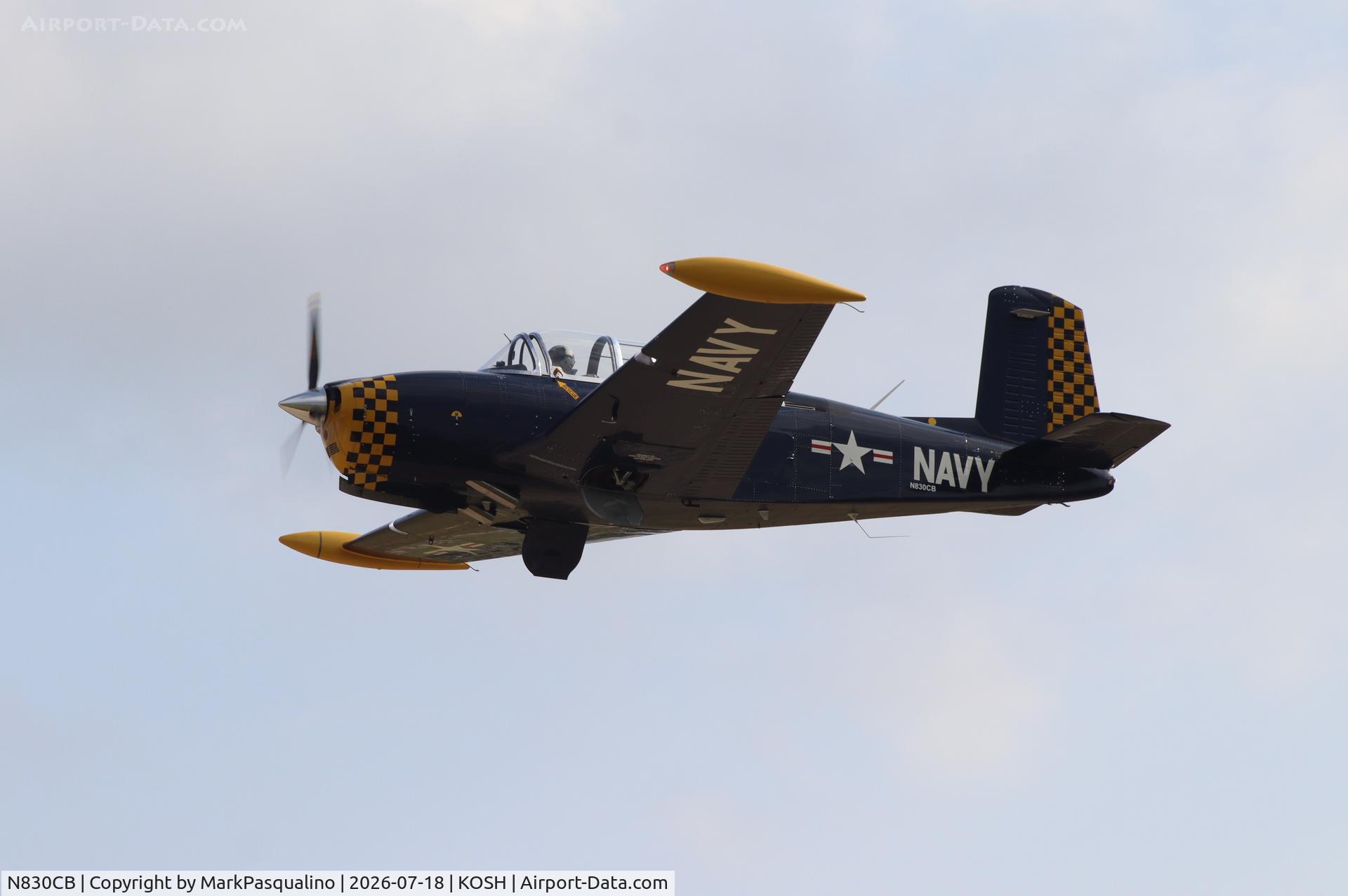 Aircraft N830CB, 1957 Beech D-45 Mentor, c/n BG-369, Beech T-34B, at KOSH, photo by MarkPasqualino