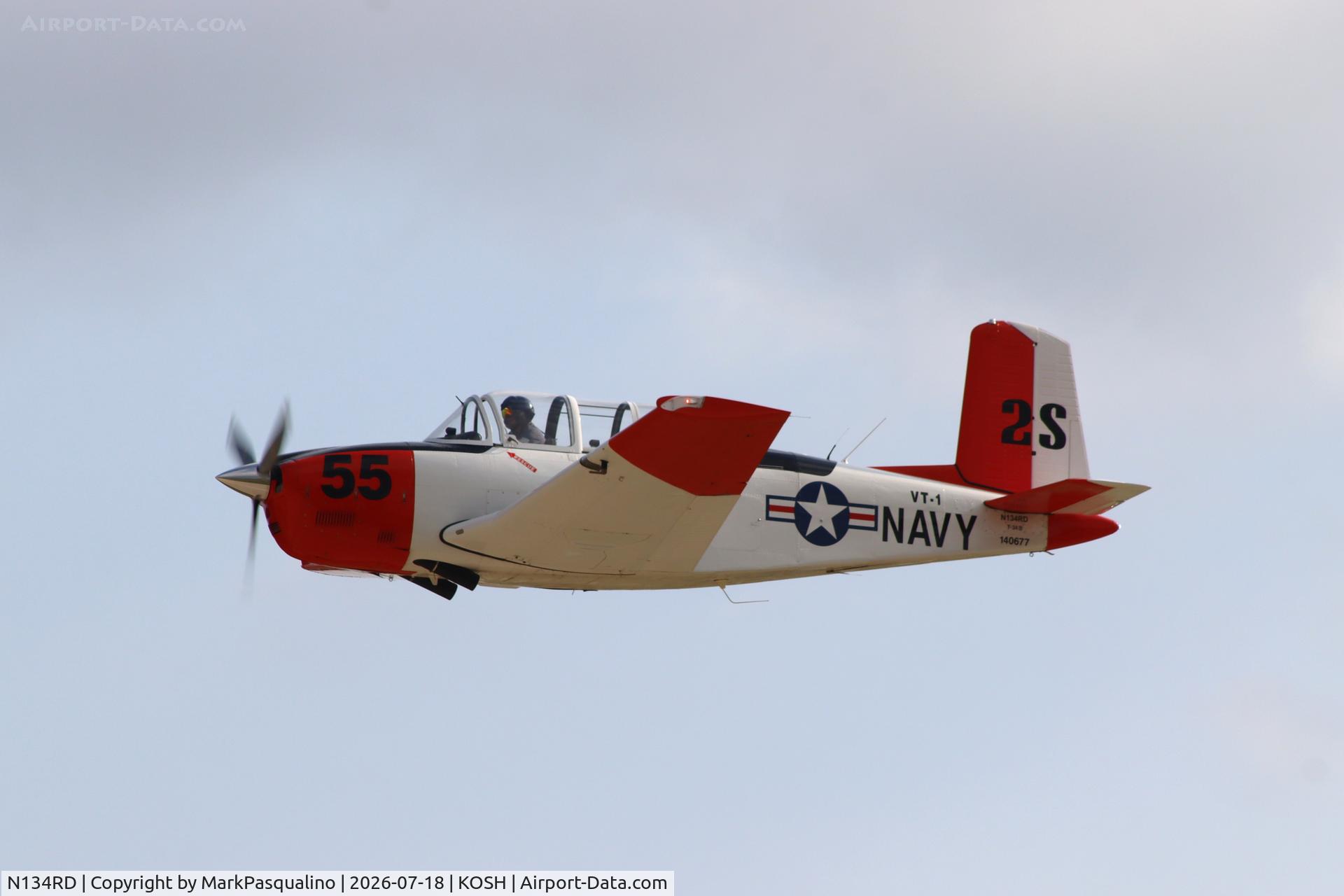 Aircraft N134RD, 1955 Beech T-34B, c/n BG-33, Beech Y-34B, at KOSH, photo by MarkPasqualino