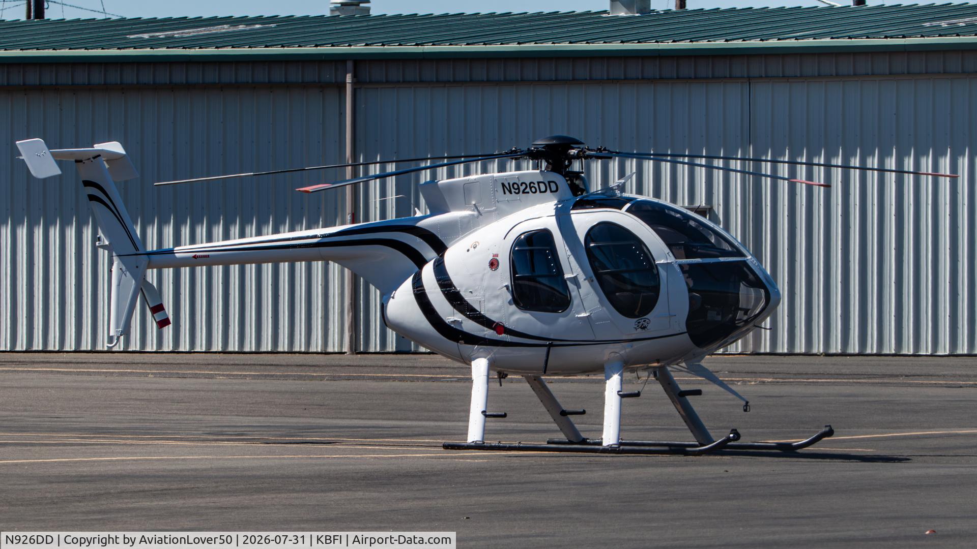 Aircraft N926DD, 1991 McDonnell Douglas MD-500E (369E), c/n 0426E, MD500E, at KBFI, photo by AviationLover50