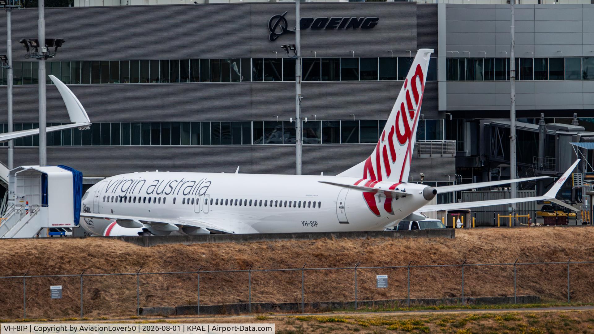 Aircraft VH-8IP, 2026 Boeing 737-8 MAX, c/n 67047 l/n 9768, Virgin Australia MAX 8, at KPAE, photo by AviationLover50