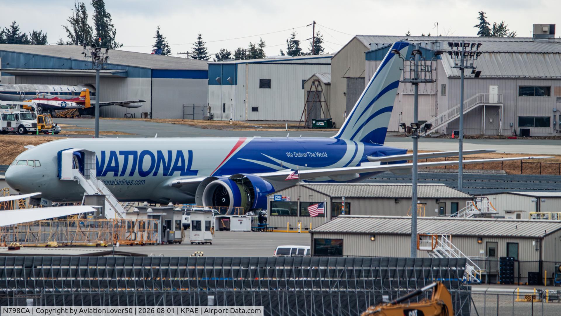 Aircraft N798CA, 2026 Boeing 777-F, c/n 70550 l/n 1849, National 777F, at KPAE, photo by AviationLover50