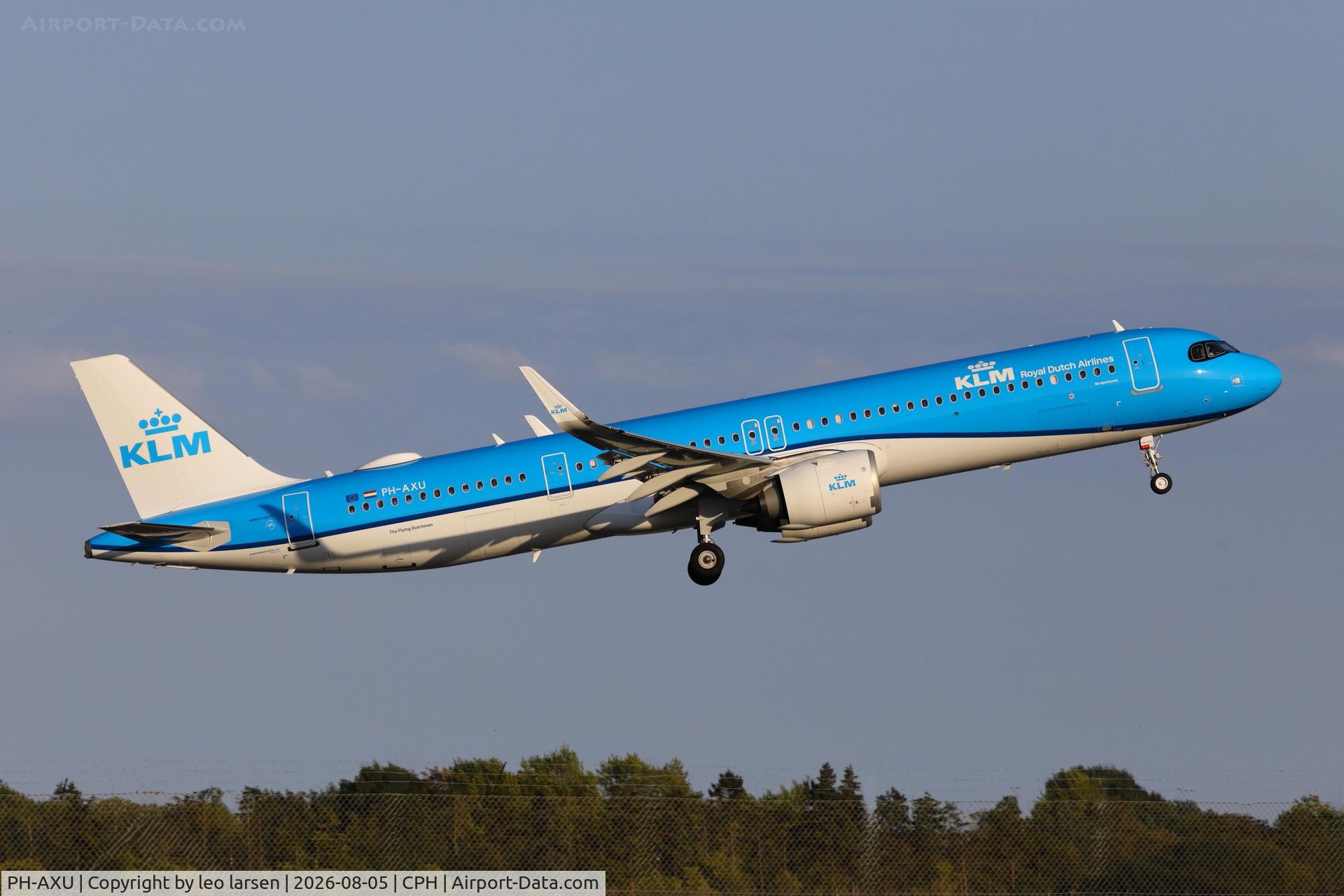 Aircraft PH-AXU, 2026 Airbus A321-252NX, c/n 13339, Copenhagen 5.8.2026, at CPH, photo by leo larsen