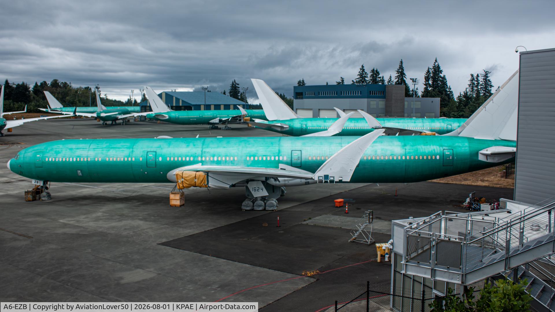 Aircraft A6-EZB, 2020 Boeing 777-9, c/n 61933 l/n 1624, Emirates 779, at KPAE, photo by AviationLover50