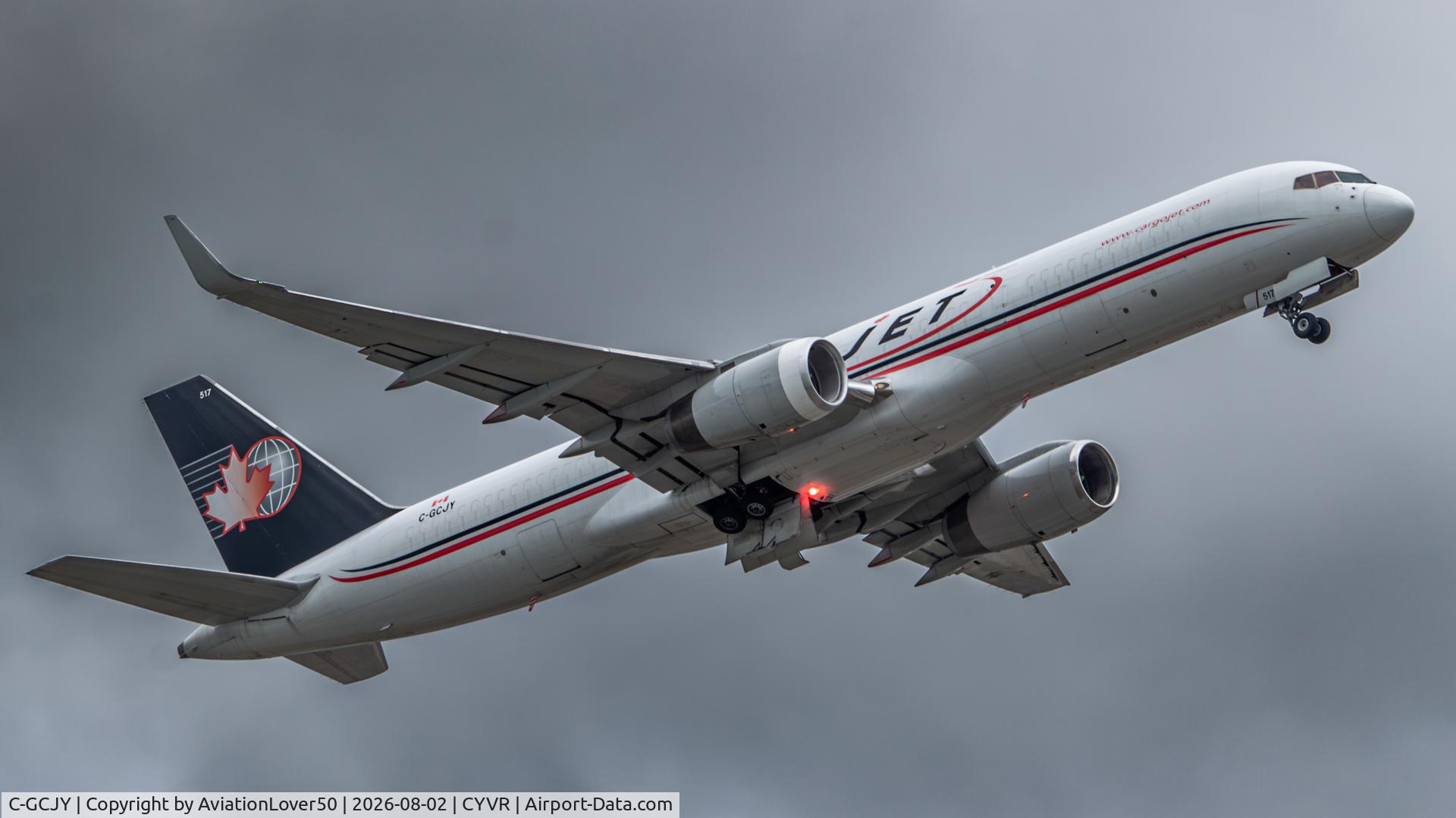 Aircraft C-GCJY, 1993 Boeing 757-223, c/n 25697, Cargojet 752PCF, at CYVR, photo by AviationLover50