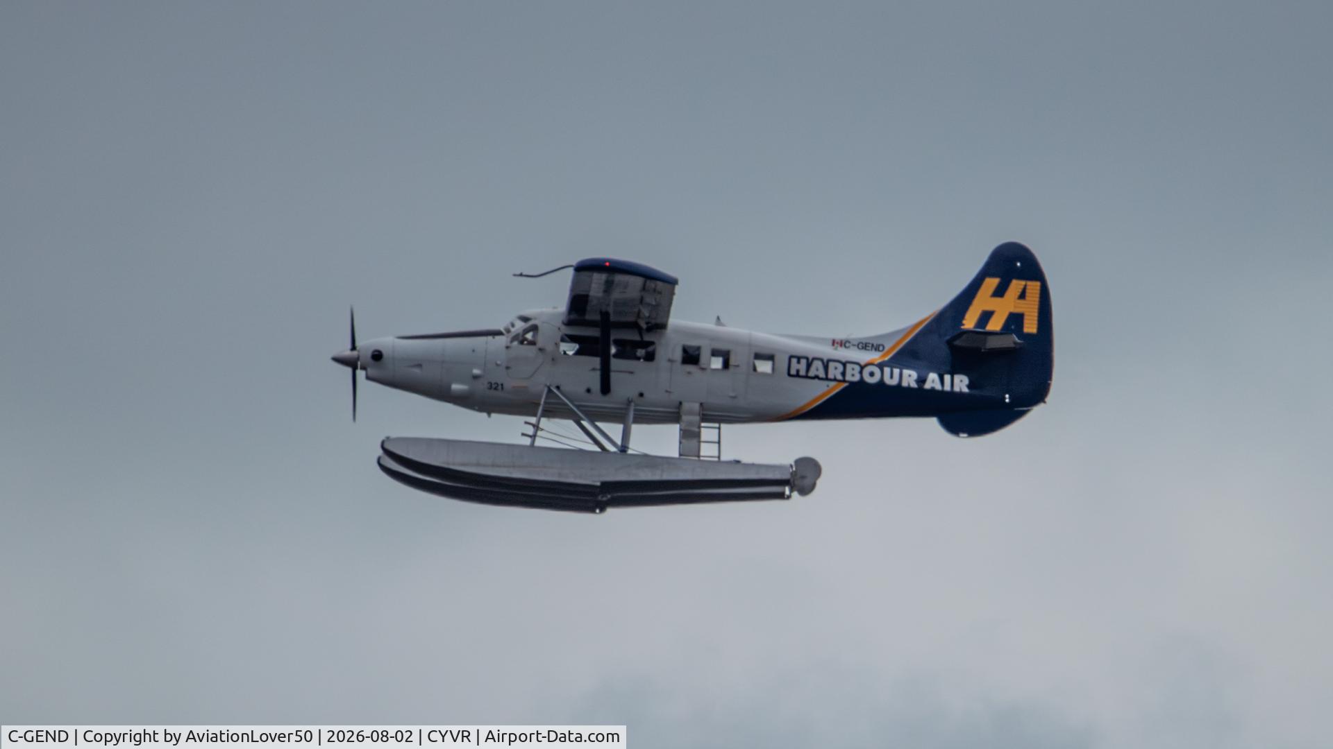Aircraft C-GEND, 1960 De Havilland Canada DHC-3 Otter, c/n 371, Harbour Air Turbo Otter, at CYVR, photo by AviationLover50