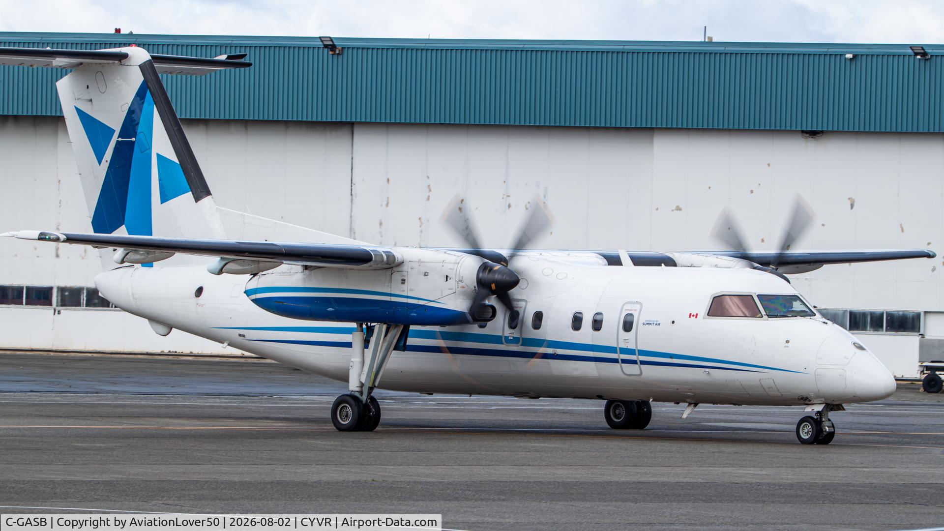 Aircraft C-GASB, 1985 De Havilland Canada DHC-8-102 Dash 8, c/n 013, North Star Air/Summit Air Q100, at CYVR, photo by AviationLover50