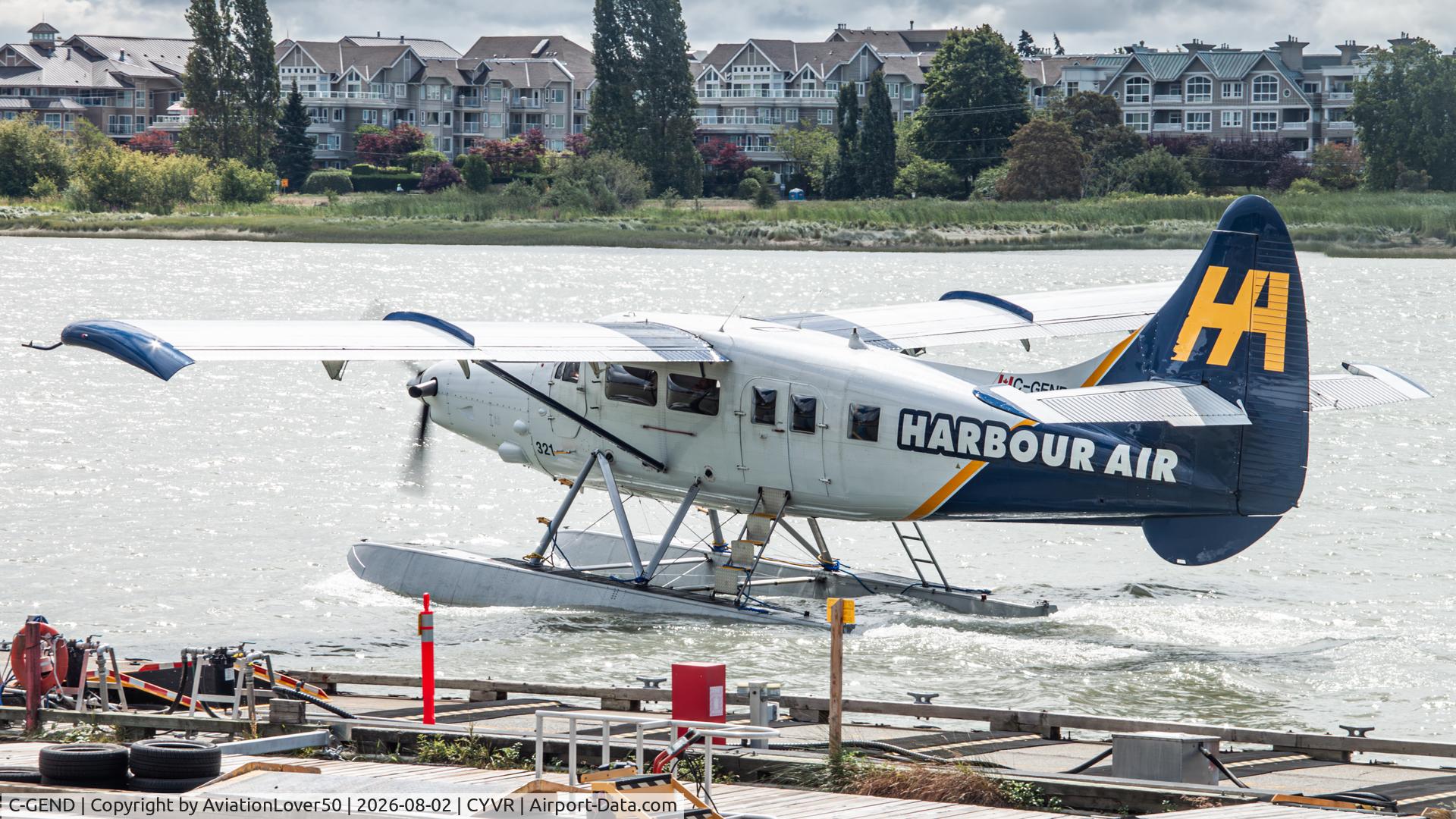 Aircraft C-GEND, 1960 De Havilland Canada DHC-3 Otter, c/n 371, Harbour Air Turbo Otter, at CYVR, photo by AviationLover50