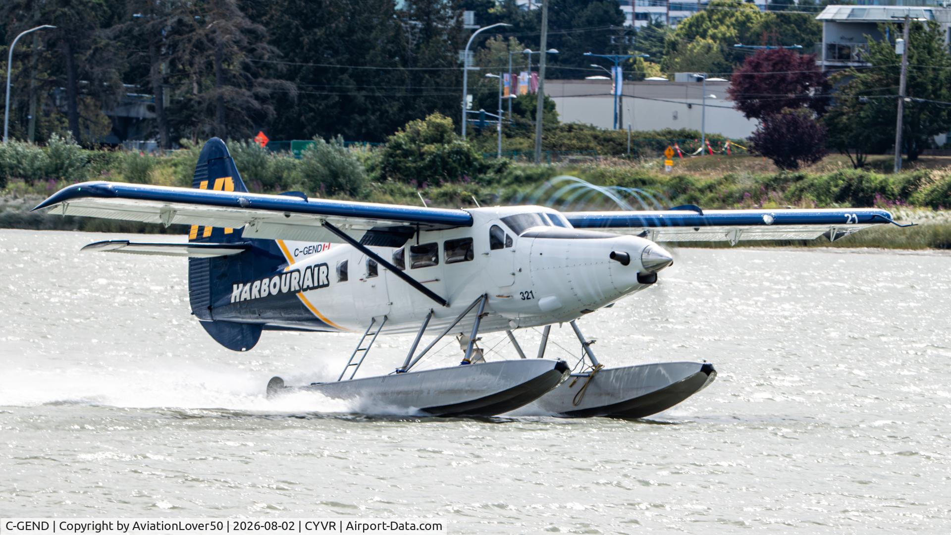 Aircraft C-GEND, 1960 De Havilland Canada DHC-3 Otter, c/n 371, Harbour Air Turbo Otter, at CYVR, photo by AviationLover50