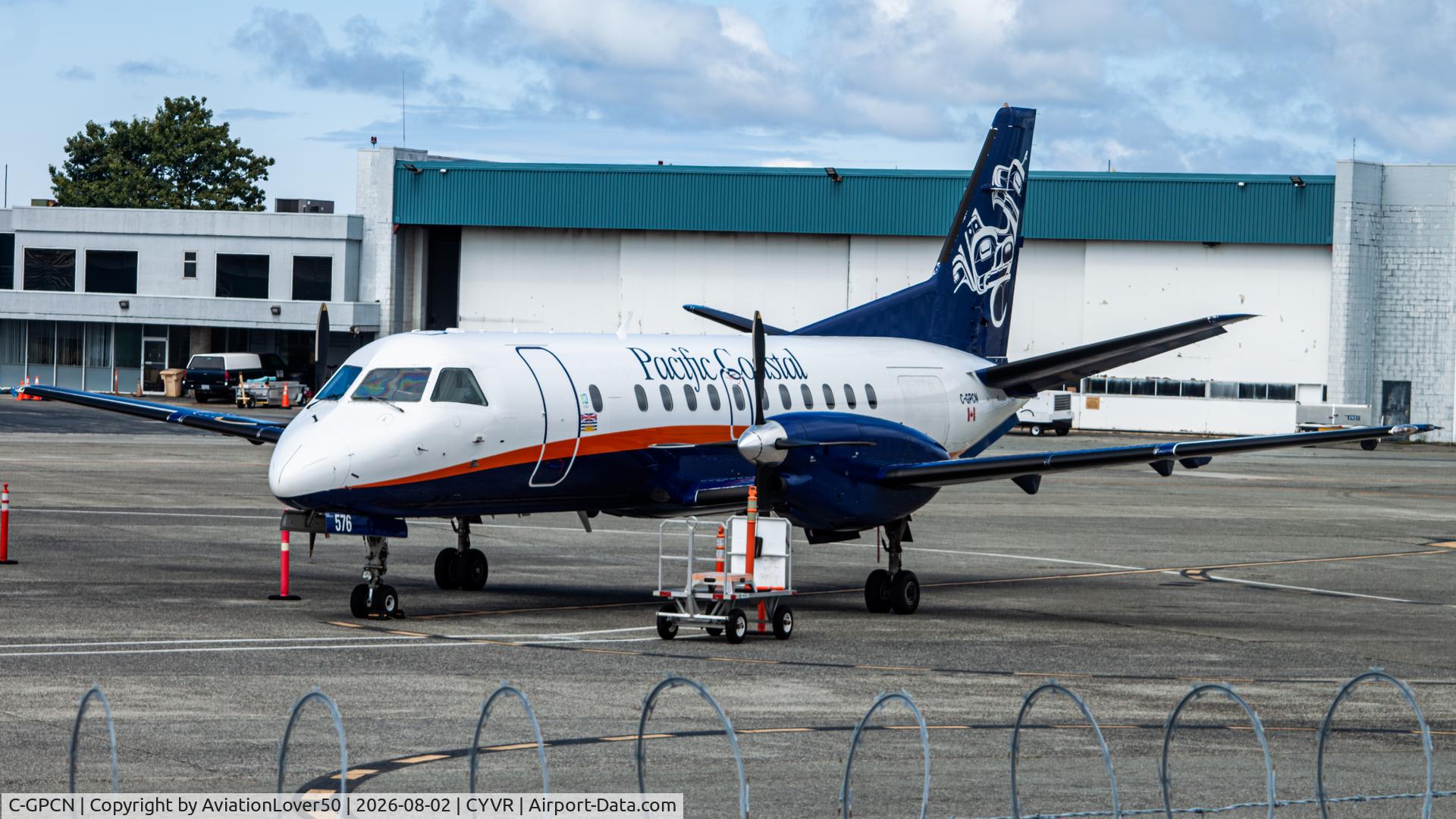 Aircraft C-GPCN, 1985 Saab SF340A, c/n 340A-027, Pacific Coastal Saab 340, at CYVR, photo by AviationLover50
