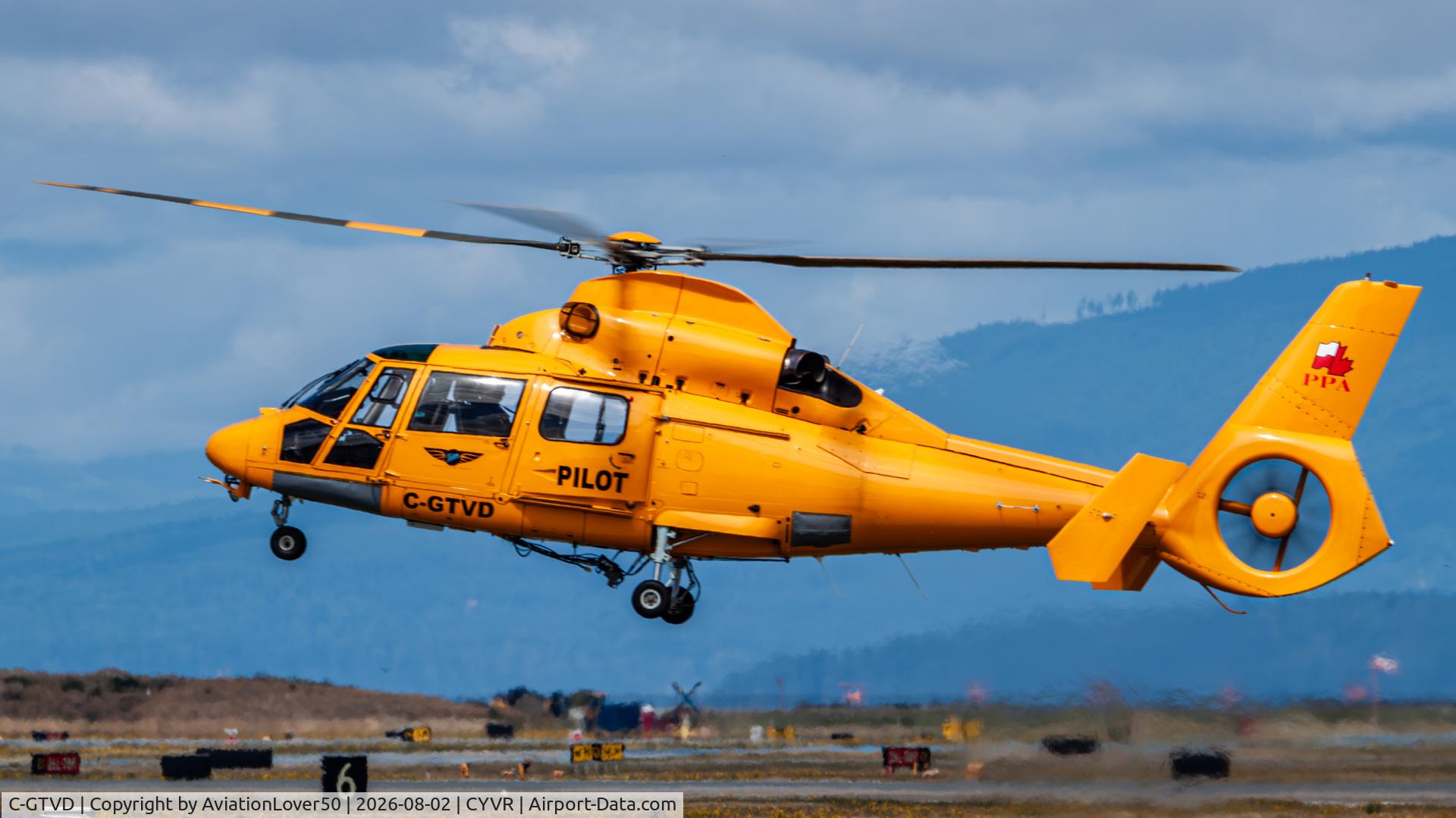 Aircraft C-GTVD, 2006 Eurocopter France AS 365N3, c/n 6760, Talon Helicopters AS365, at CYVR, photo by AviationLover50