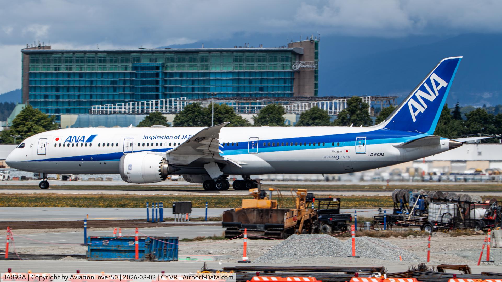 Aircraft JA898A, 2018 Boeing 787-9 Dreamliner, c/n 40752 l/n 685, ANA 787-9, at CYVR, photo by AviationLover50