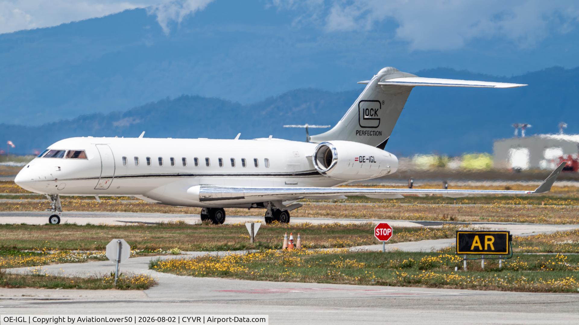 Aircraft OE-IGL, 2015 Bombardier Global 6000, c/n 9672, Glock Aviation Global 6000, at CYVR, photo by AviationLover50