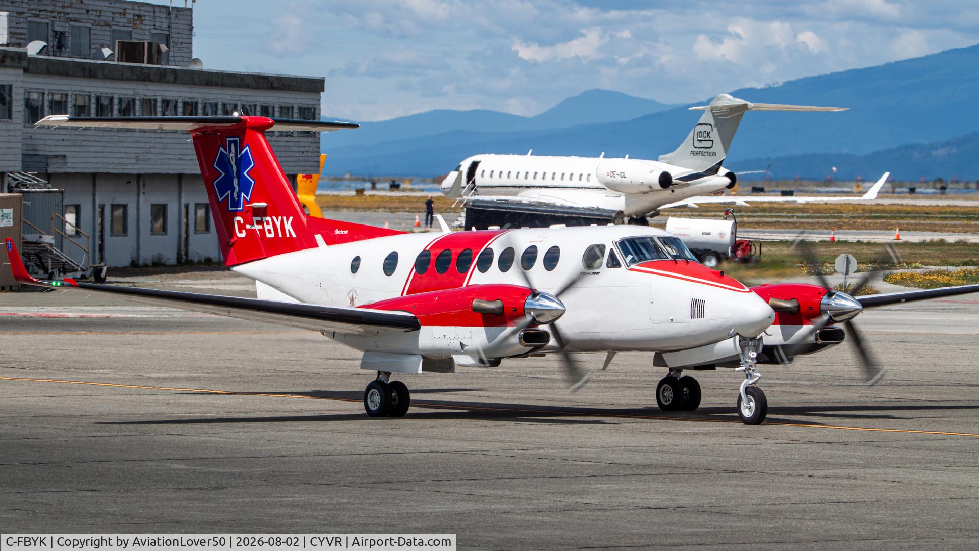Aircraft C-FBYK, 2025 Textron (Beechcraft) King Air 360CER, c/n FM-125, Carson Air King Air 360CER, at CYVR, photo by AviationLover50