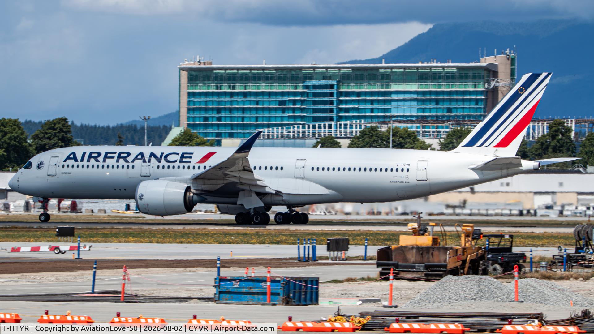 Aircraft F-HTYR, 2022 Airbus A350-941, c/n 0562, Air France A359, at CYVR, photo by AviationLover50