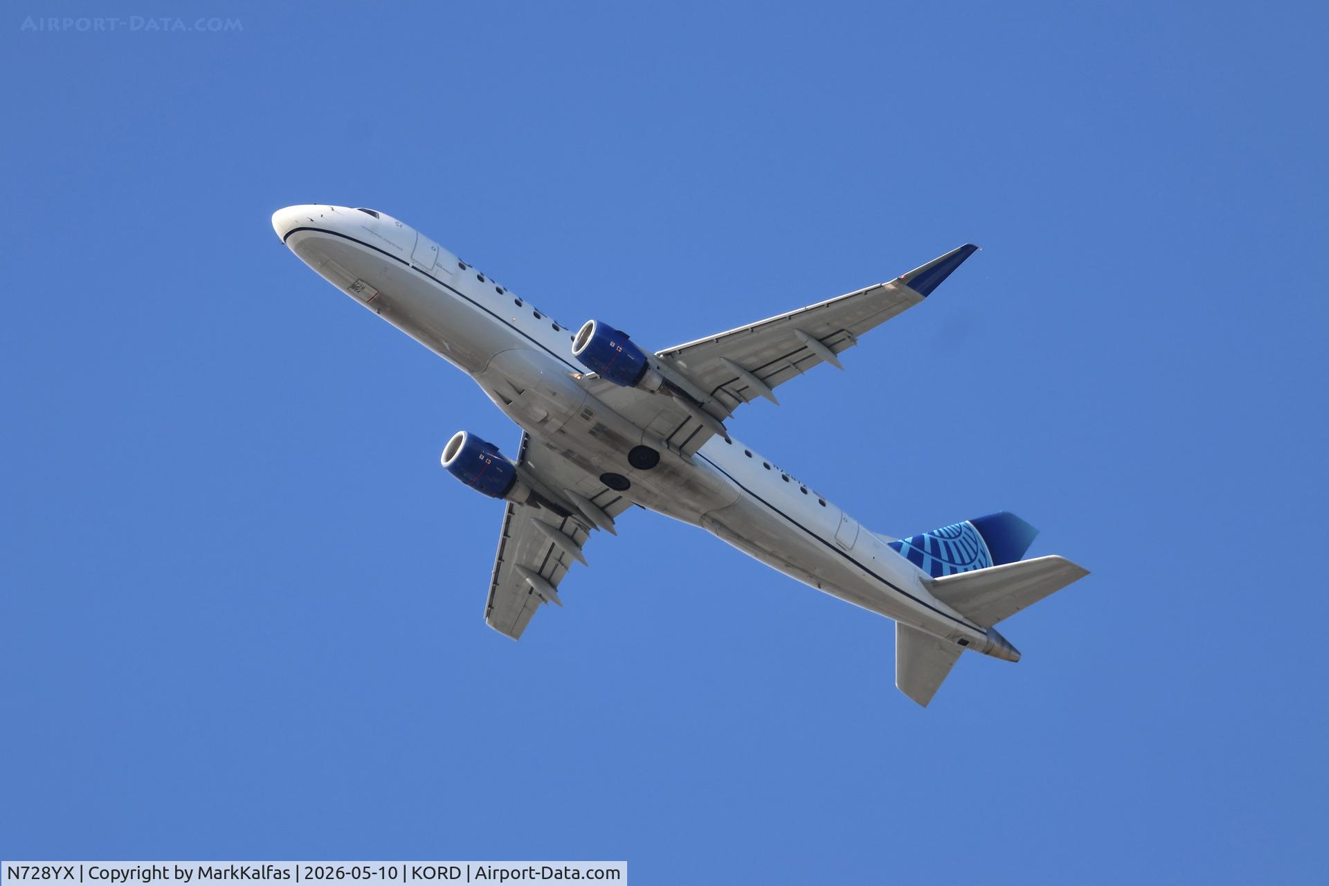 Aircraft N728YX, 2015 Embraer 175LR (ERJ-170-200LR), c/n 17000510, E75L REPUBLIC/UNITED EXPRESS EMBRAER 175 N728YX departing 28R KORD, at KORD, photo by MarkKalfas
