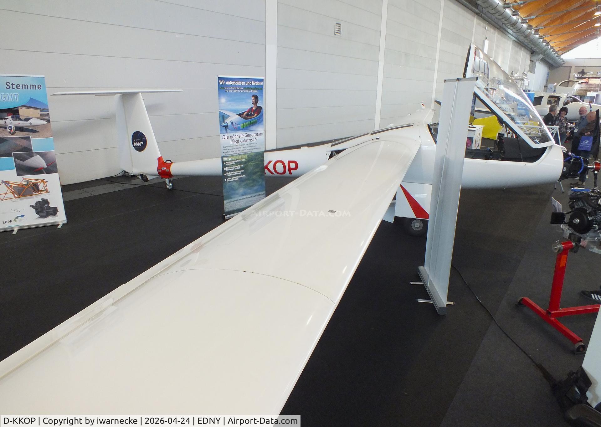 Aircraft D-KKOP, 2004 Stemme S-10VT, c/n 11-086, Stemme S-10VT converted to electric motor at the AERO 2026, Friedrichshafen, at EDNY, photo by iwarnecke