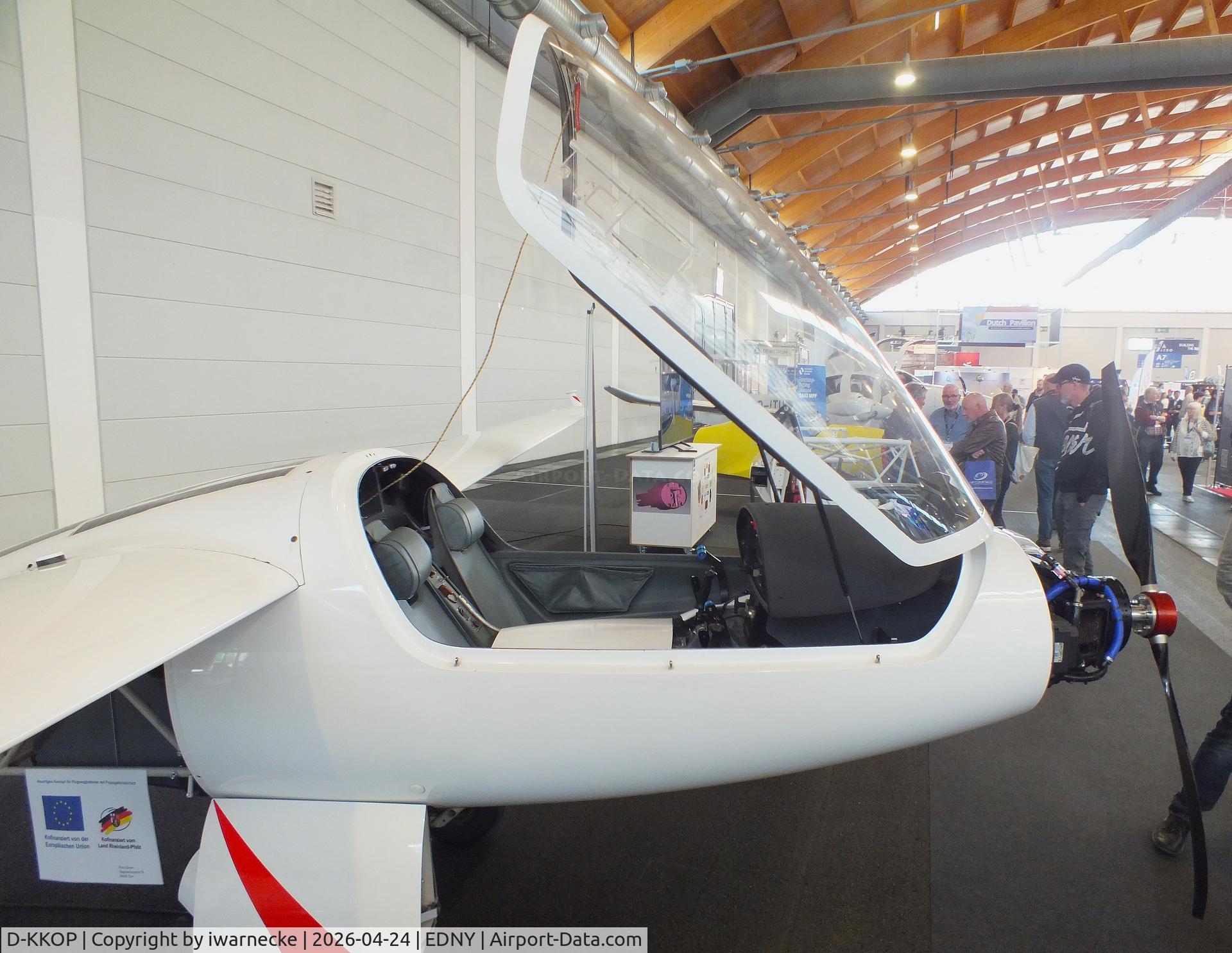 Aircraft D-KKOP, 2004 Stemme S-10VT, c/n 11-086, Stemme S-10VT converted to electric motor at the AERO 2026, Friedrichshafen, at EDNY, photo by iwarnecke