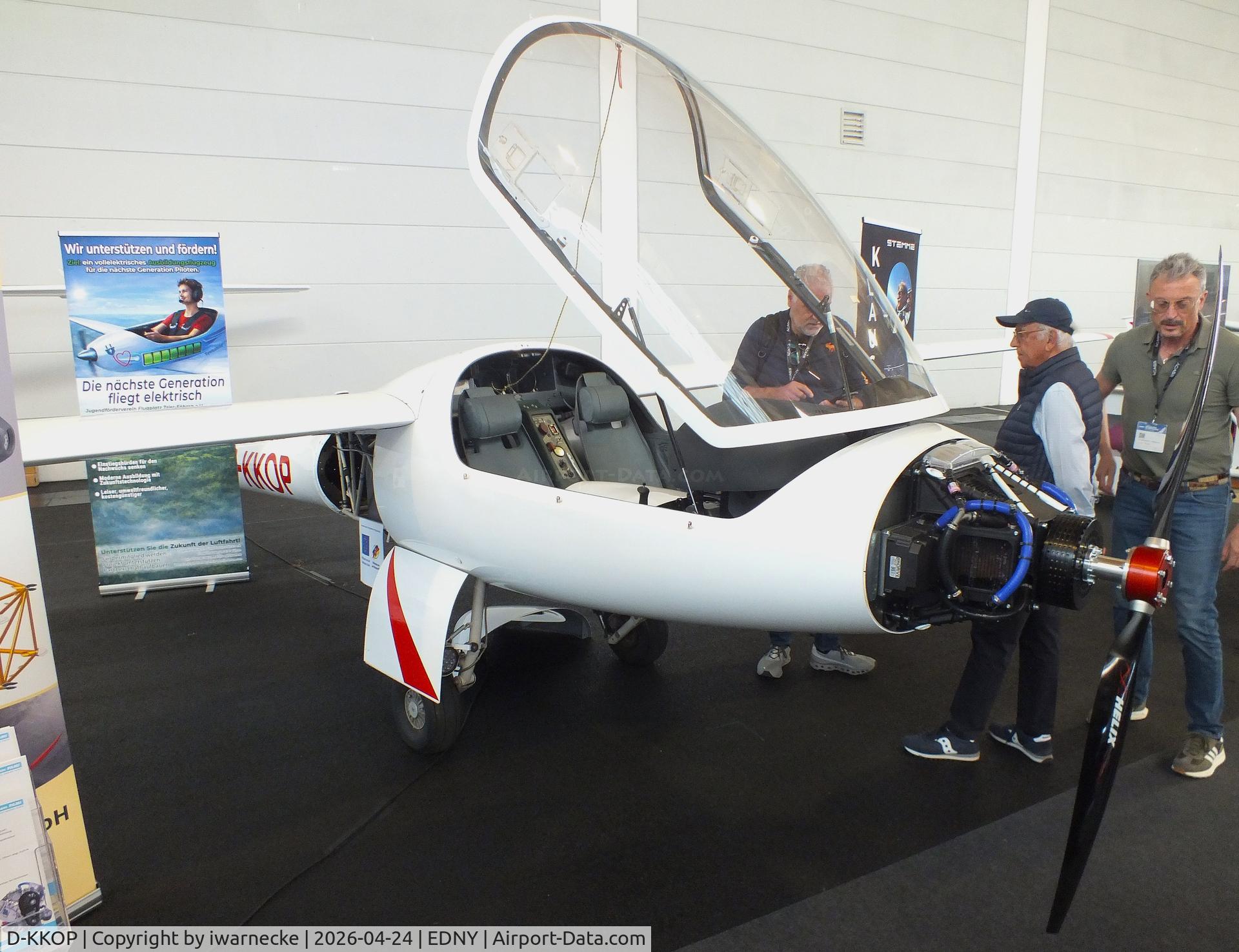 Aircraft D-KKOP, 2004 Stemme S-10VT, c/n 11-086, Stemme S-10VT converted to electric motor at the AERO 2026, Friedrichshafen, at EDNY, photo by iwarnecke